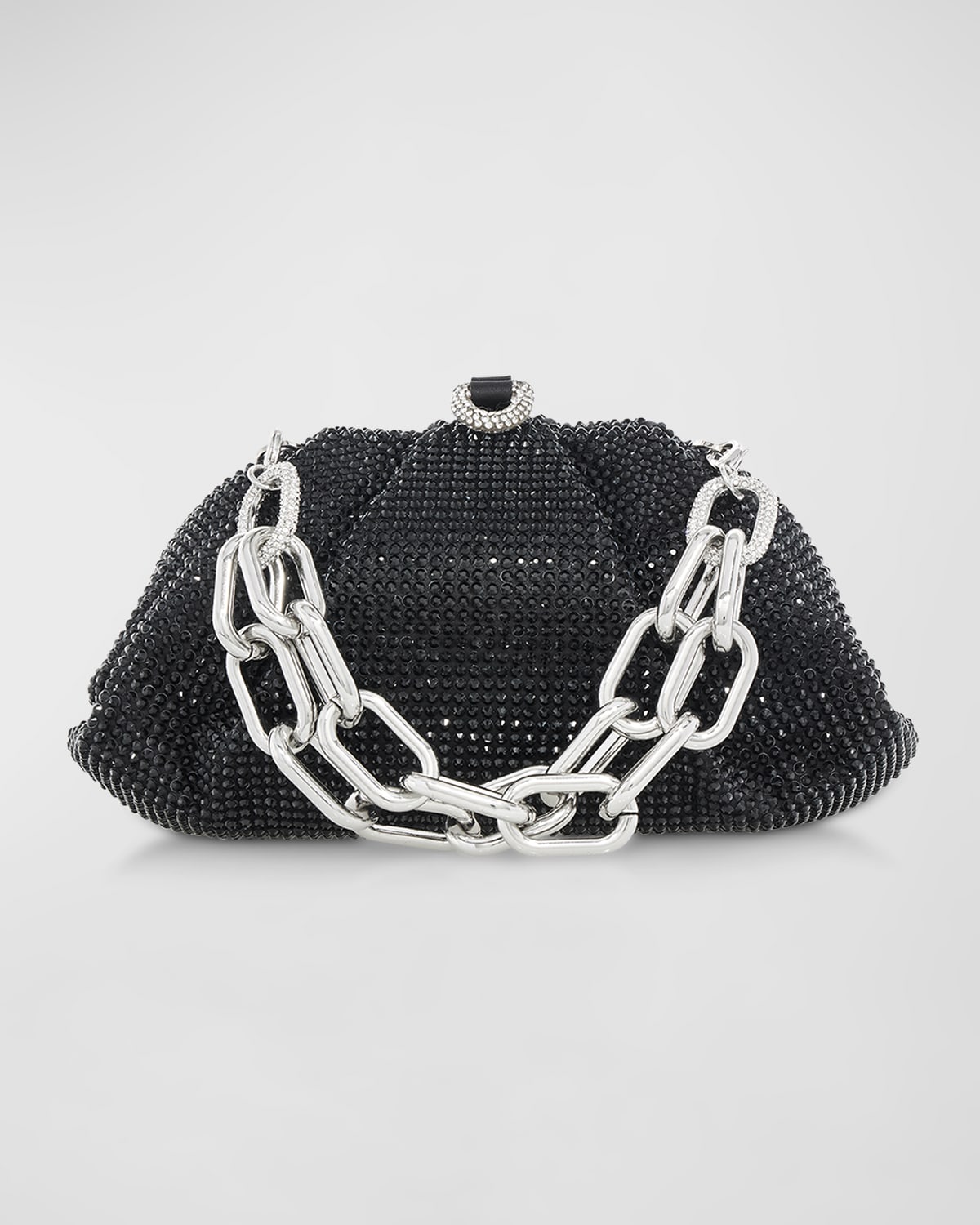 Sparkle Crystal Net Top-Handle Bag