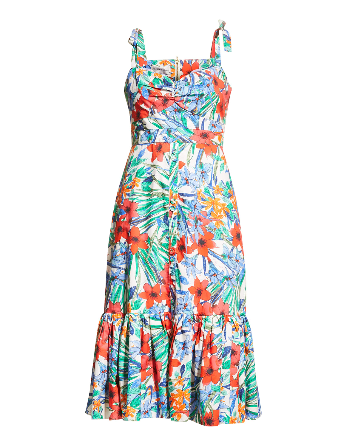 Cara Cara Belvedere Floral Fit-and-flare Midi Dress In Bahamian Garden