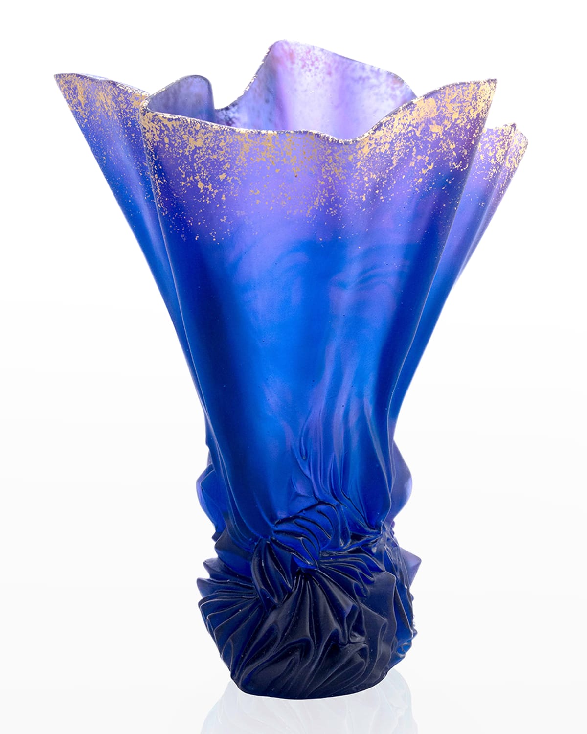 Croisiere Large Midnight Blue Gilded Draped Vase