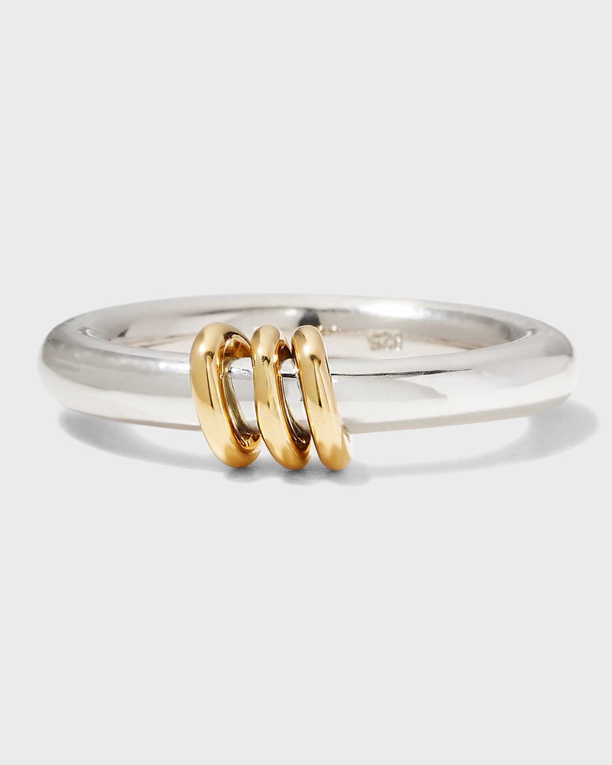 Spinelli Kilcollin Men's Sirius Max Sg 3.8mm Sterling Silver Band With 18k Yellow Gold Accents