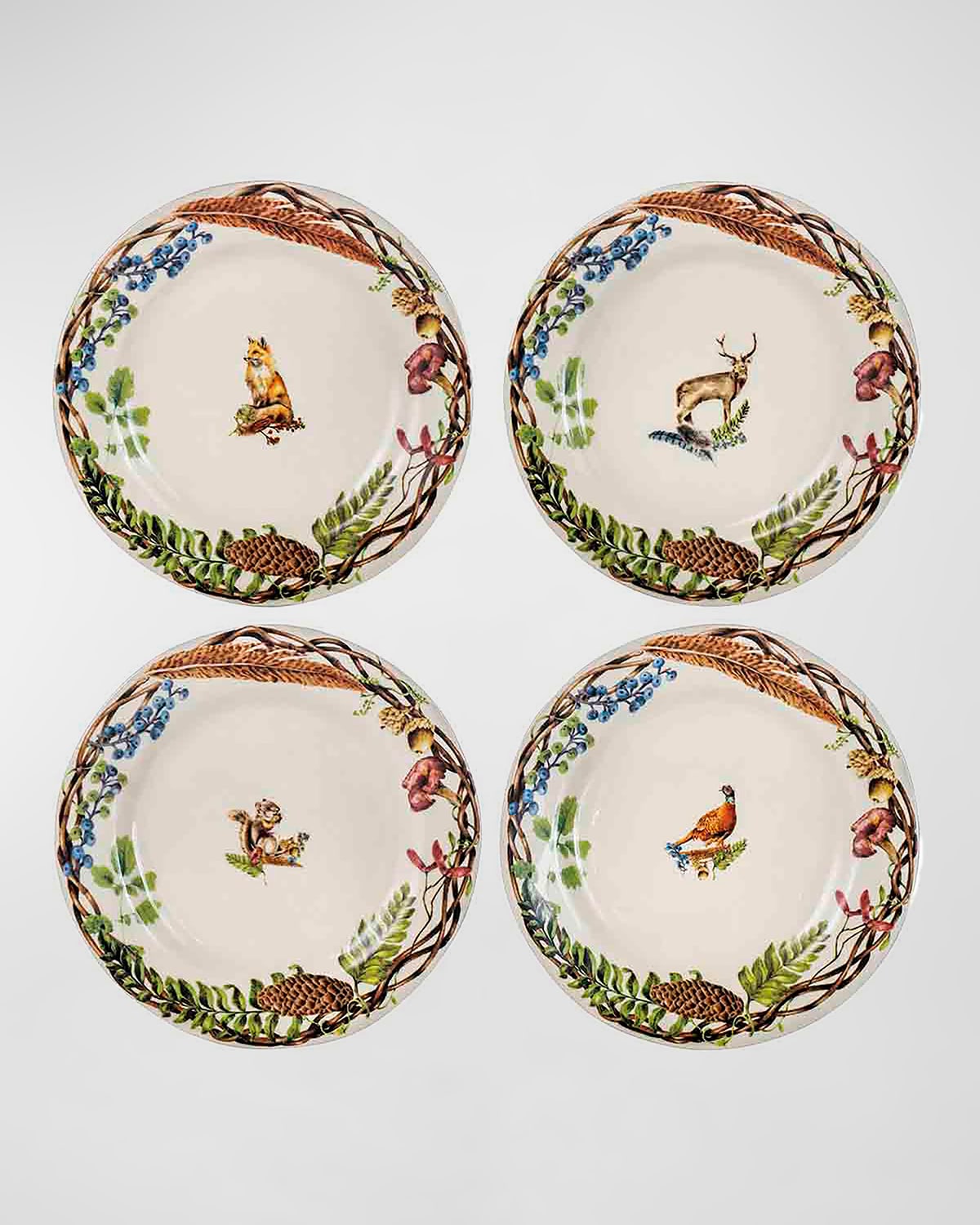 Juliska Forest Walk Cafe Au Lait Dessert/salad Plate, Assorted Set 4 In Caf Au Lait