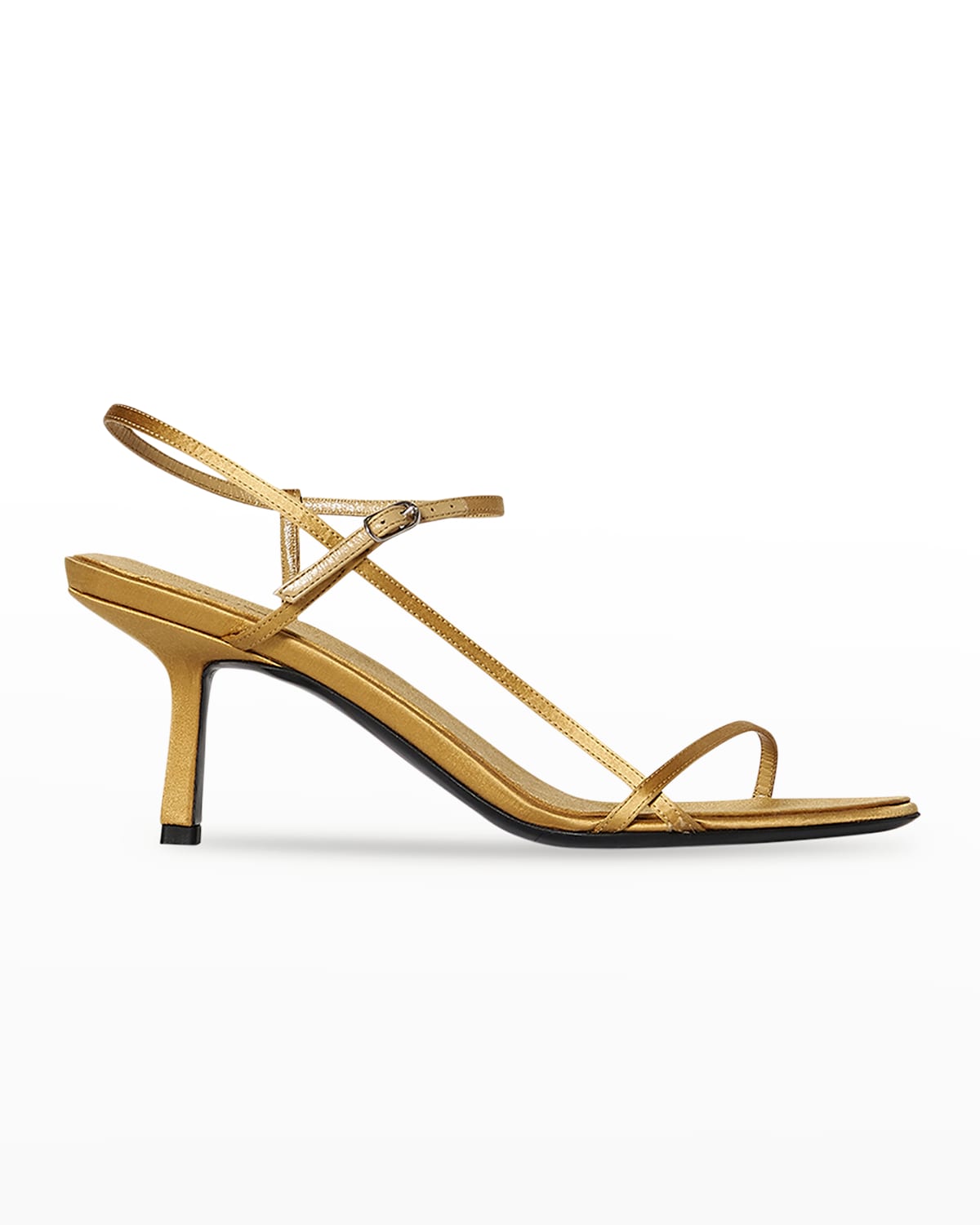 The Row Bare Satin Asymmetrical Slingback Sandals In Sand