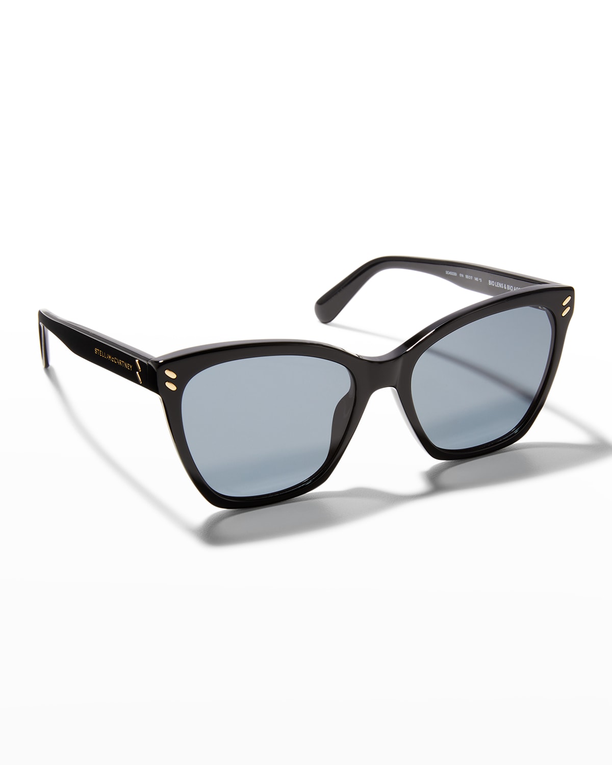 Stella Mccartney Bio-acetate Butterfly Sunglasses In 5501a Shiny Black