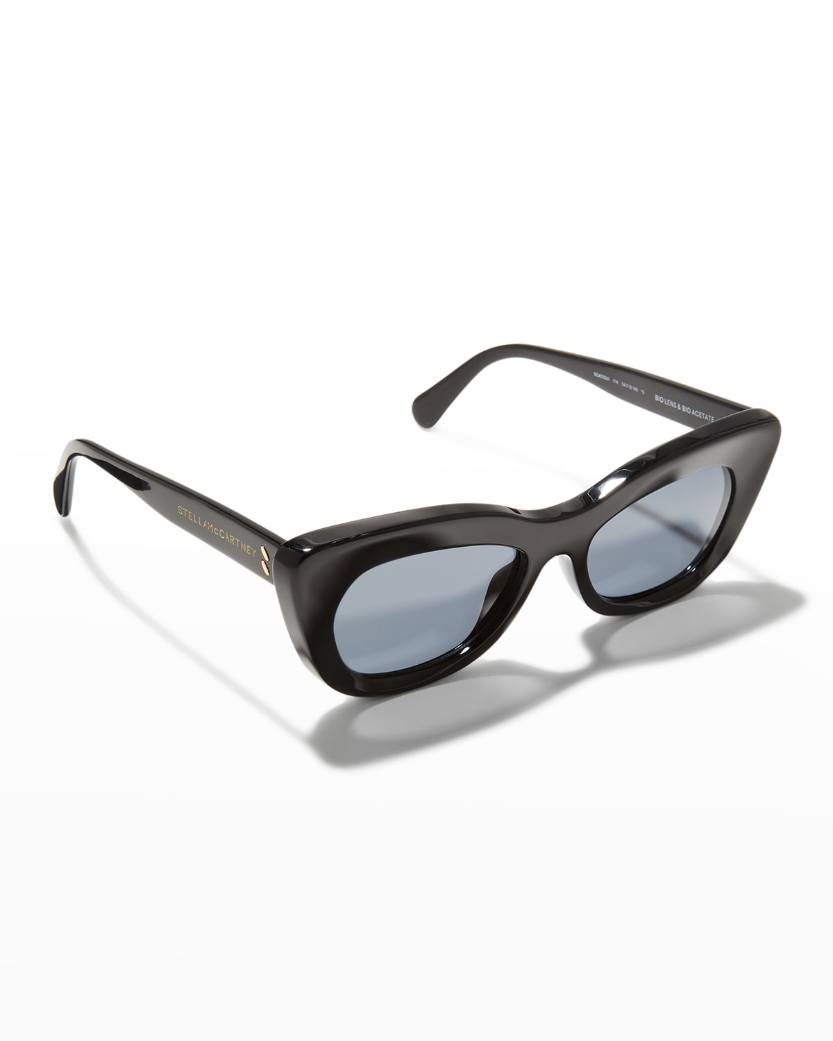 Stella Mccartney Bio-acetate Cat-eye Sunglasses In 5401a Shiny Black