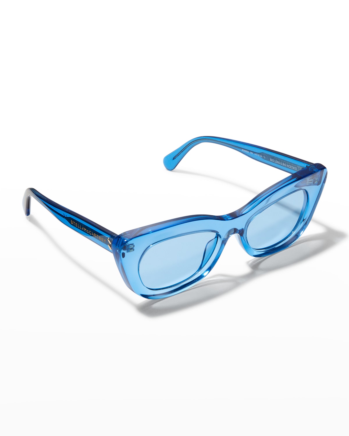 Stella Mccartney Bio-acetate Cat-eye Sunglasses In 5490v Shiny Blue