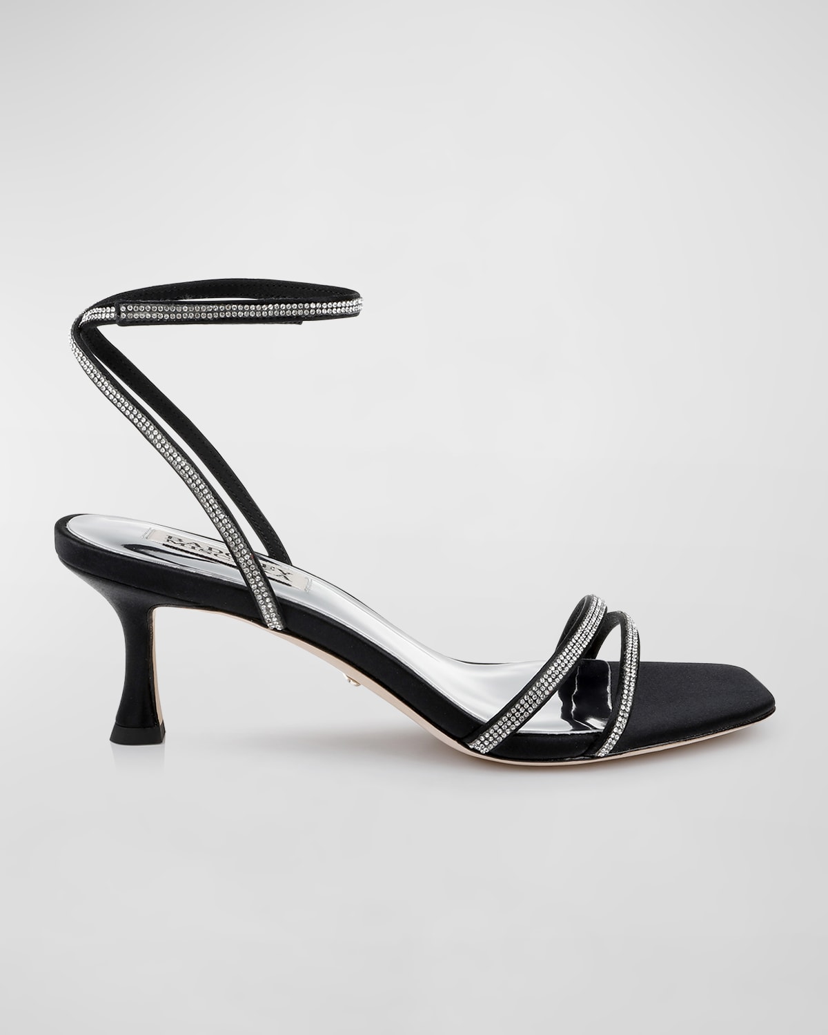 Badgley Mischka Ultra Metallic Ankle-Grip Sandals