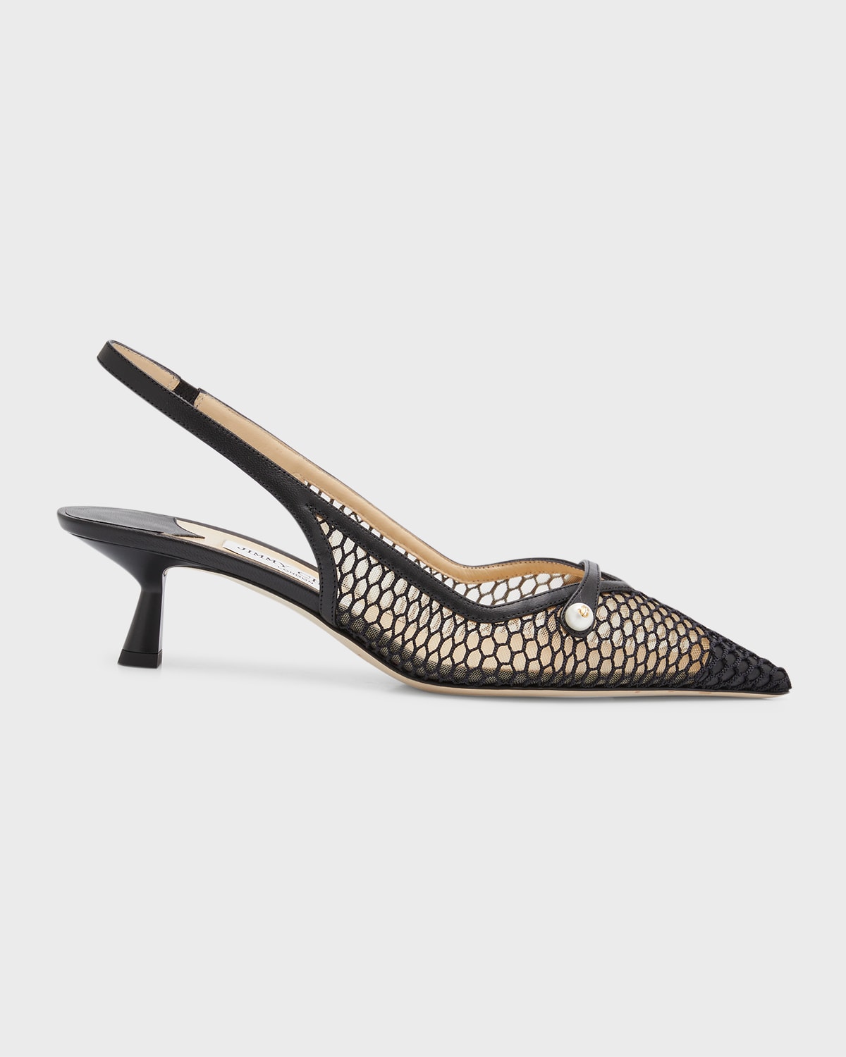 Jimmy Choo Amita Net Slingback Ballerina Pumps In Black