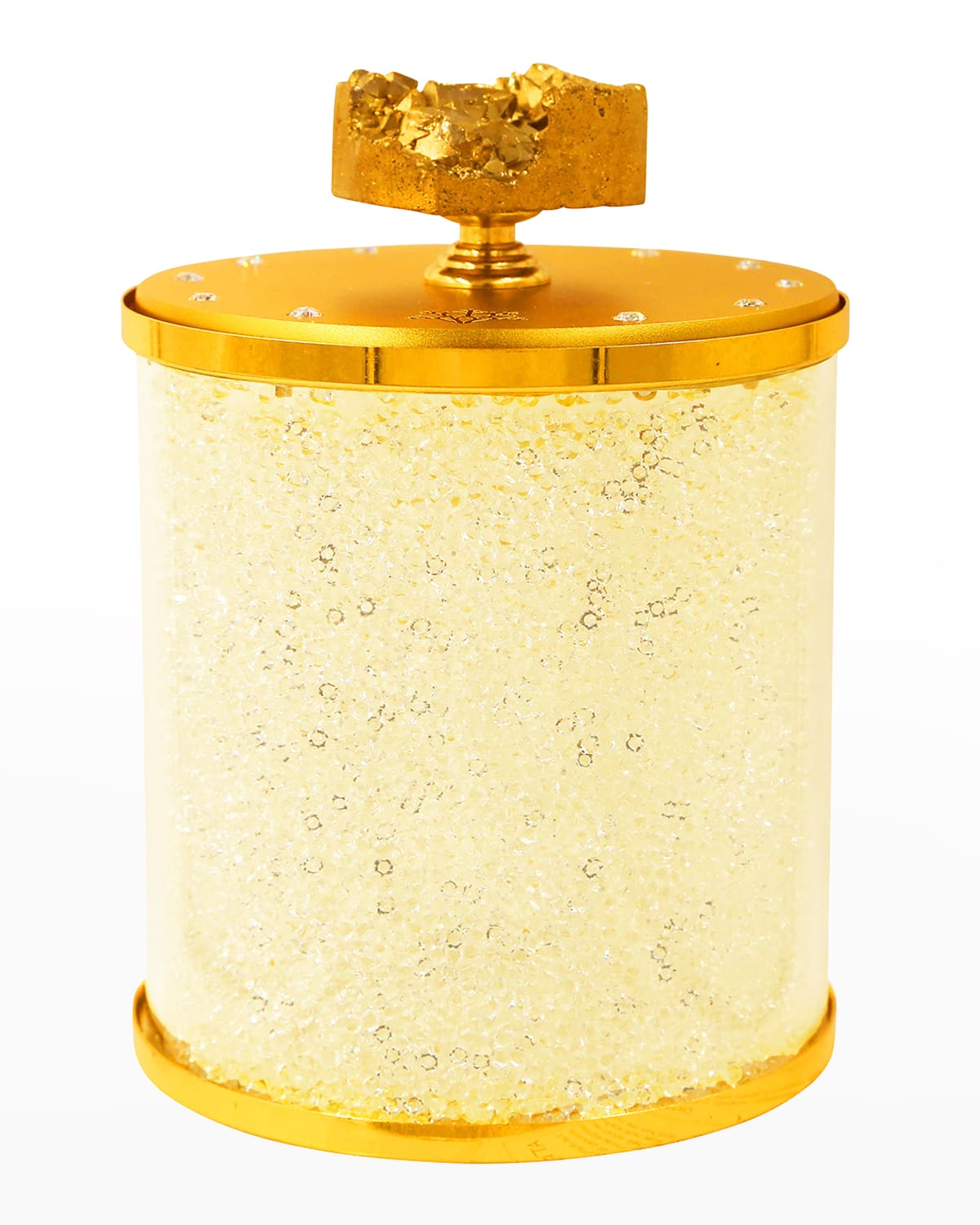Crystamas Clara Flamma Gold Candle In White And Gold