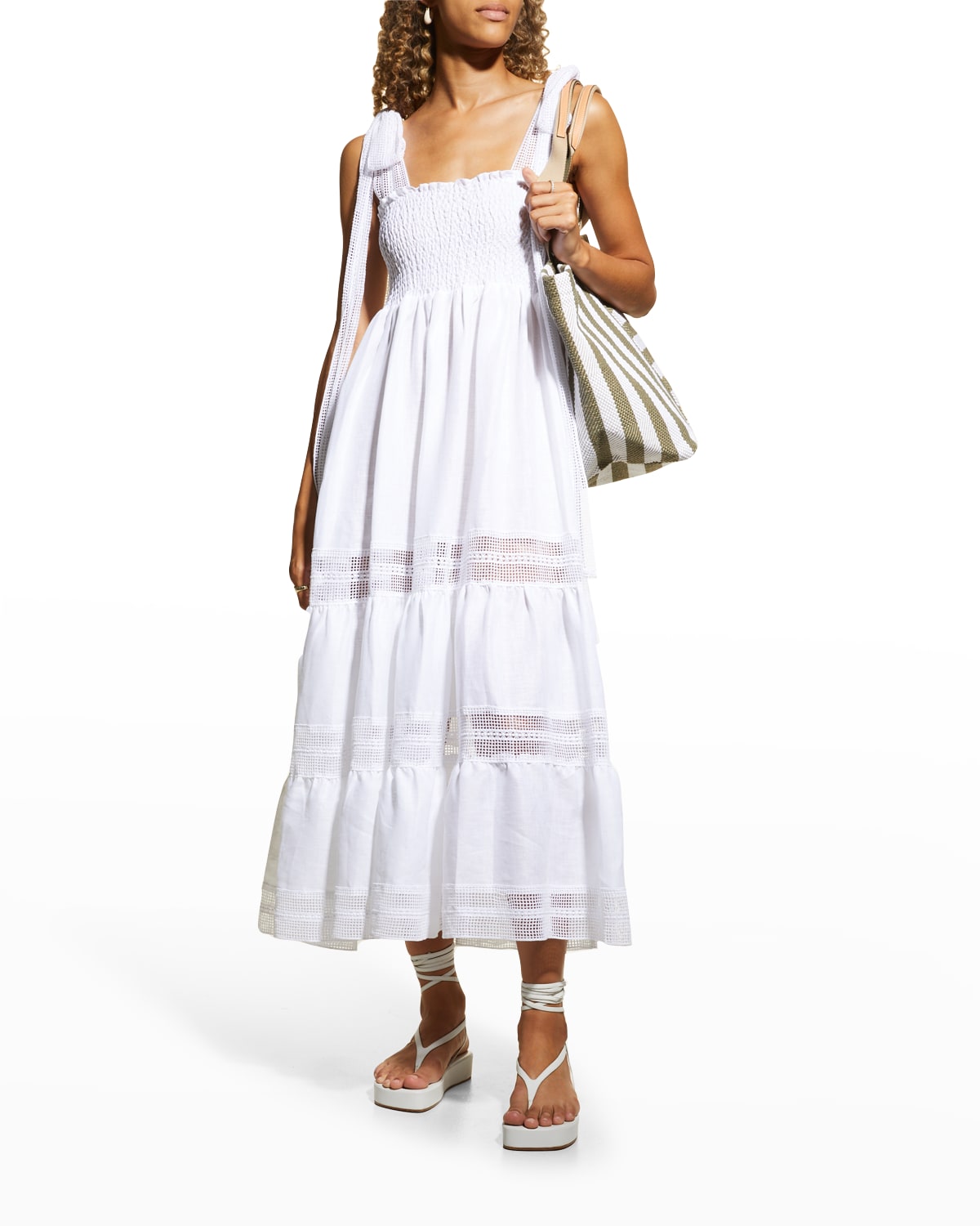 Miguelina Addy Washed Linen Midi Dress