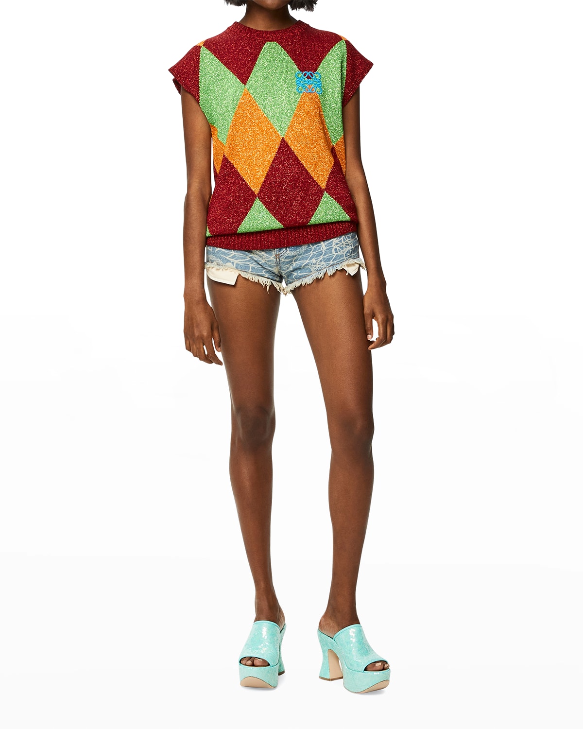 LOEWE METALLIC ANAGRAM DIAMOND VEST