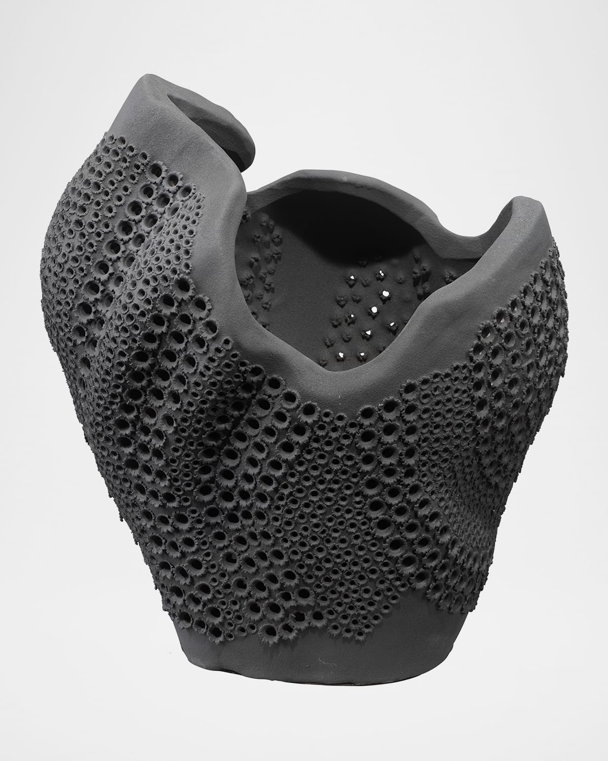 Jamie Young Eclipse Vase In Matte Black Porcelain