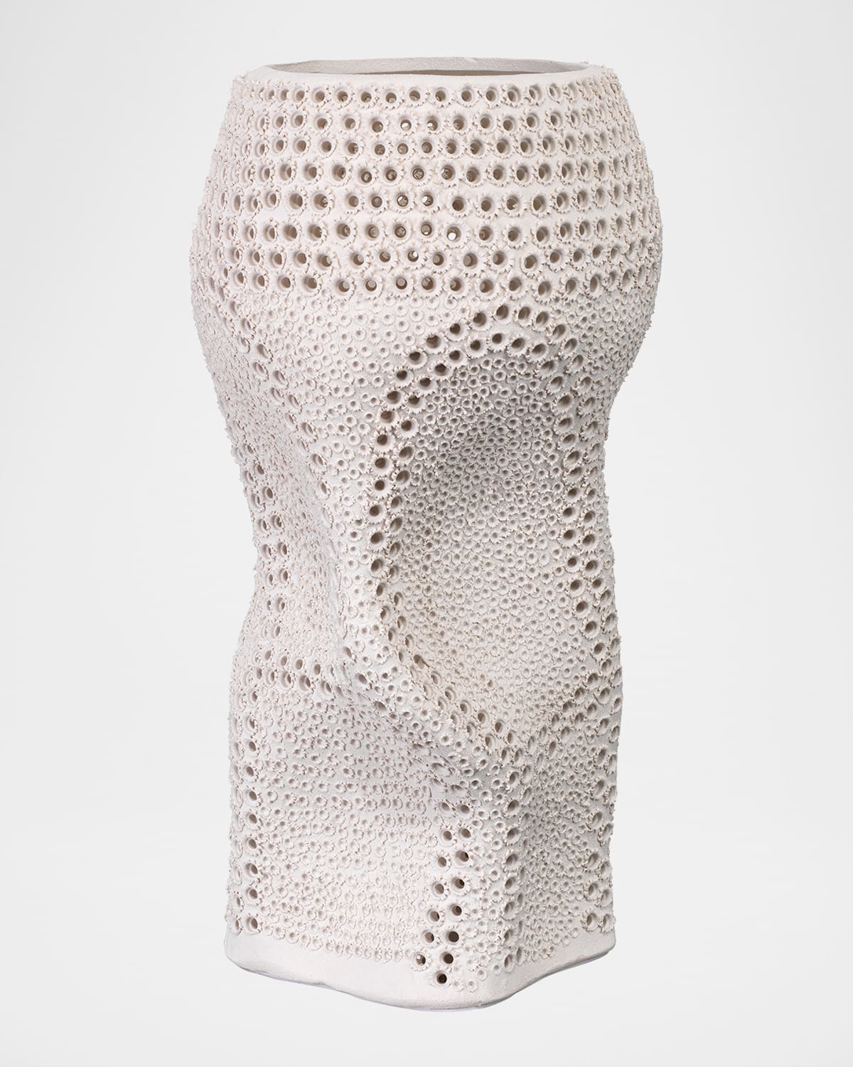 Jamie Young Night Sky Porcelain Decorative Vase In Matte White Porcelain