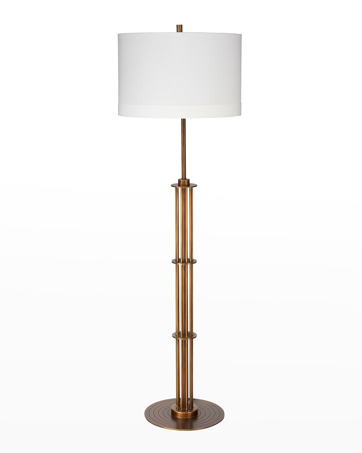 Shop Jamie Young Marcus Floor Lamp In Antique Brass Metal