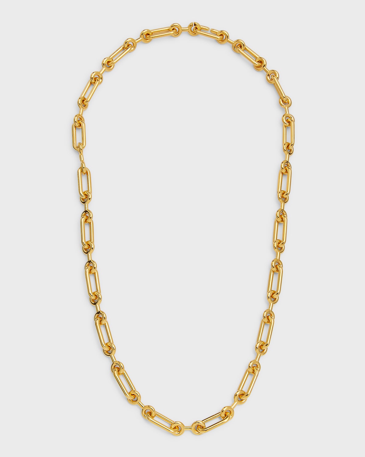 Petite Binary Chain Long Necklace in Gold Vermeil