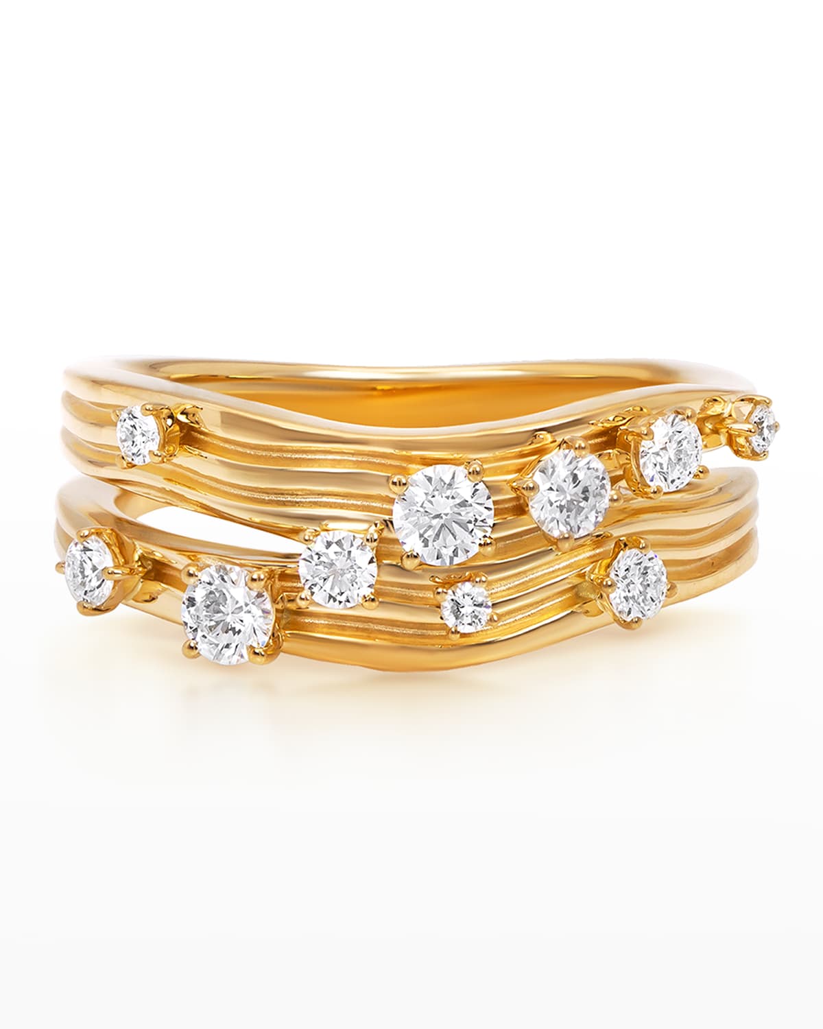 Hueb 18k Bahia Yellow Gold Ring With Vs/gh Diamonds