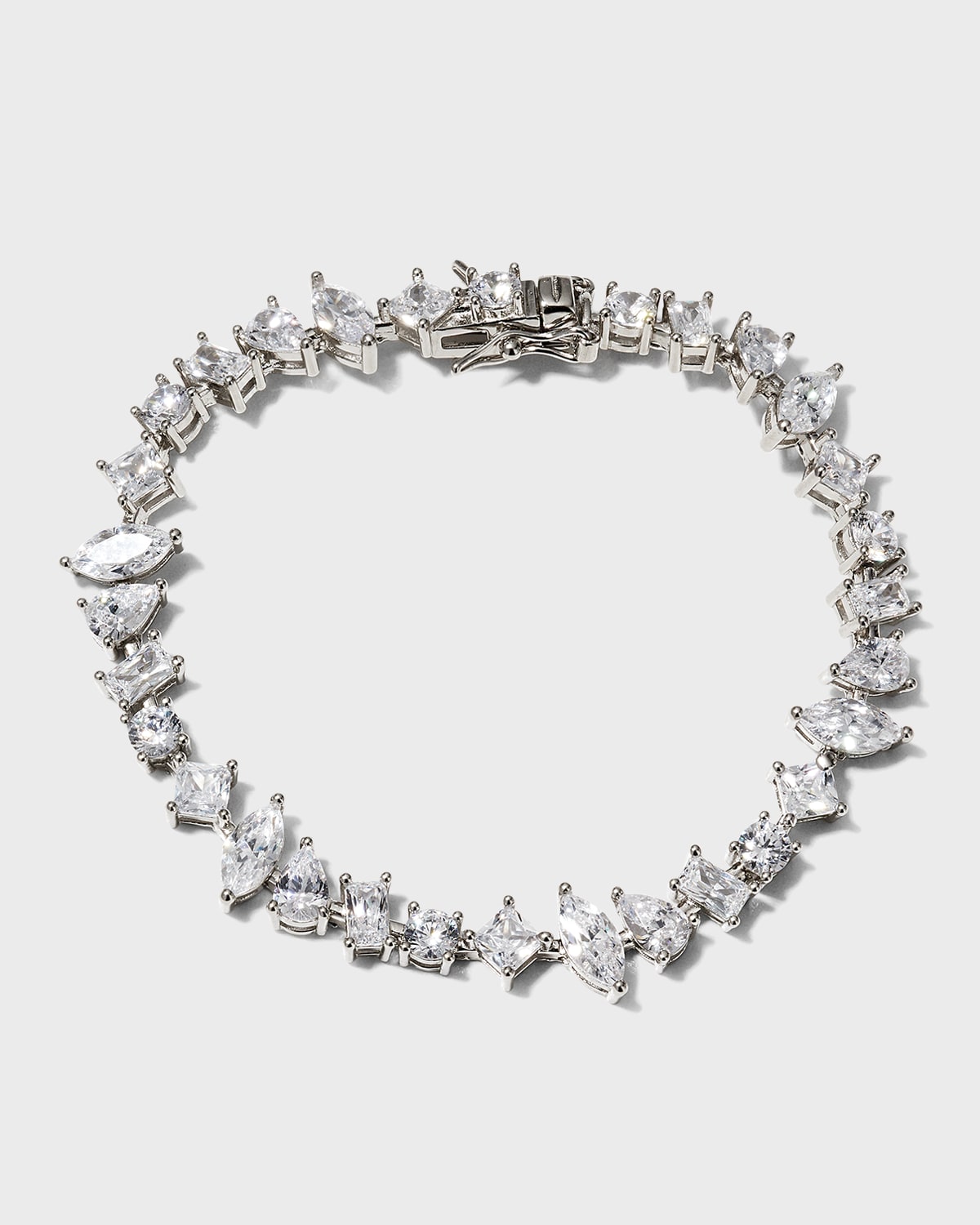 Multi-Shaped Cubic Zirconia Tennis Bracelet