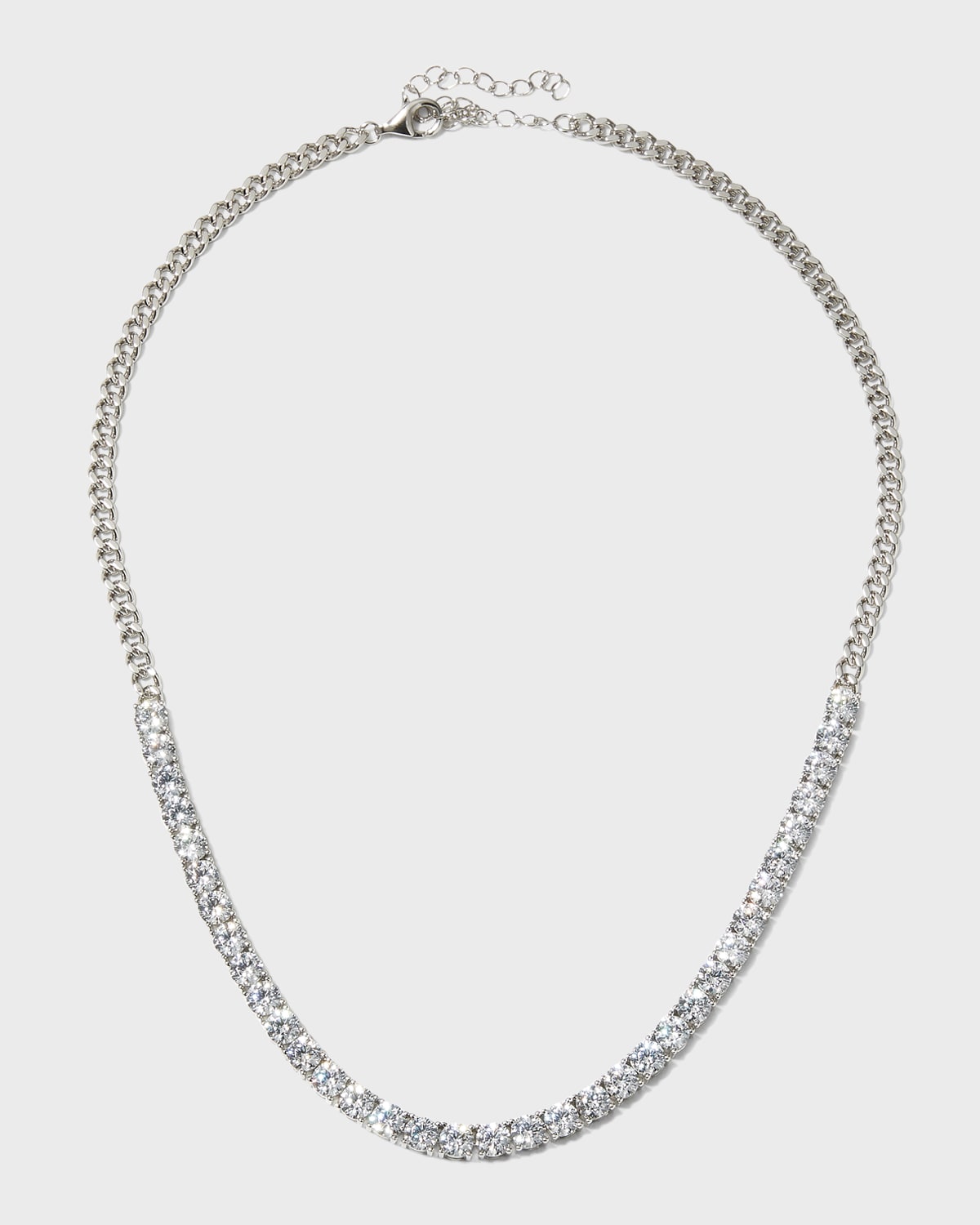 Round Cubic Zirconia and Chain Necklace, 5.0tcw