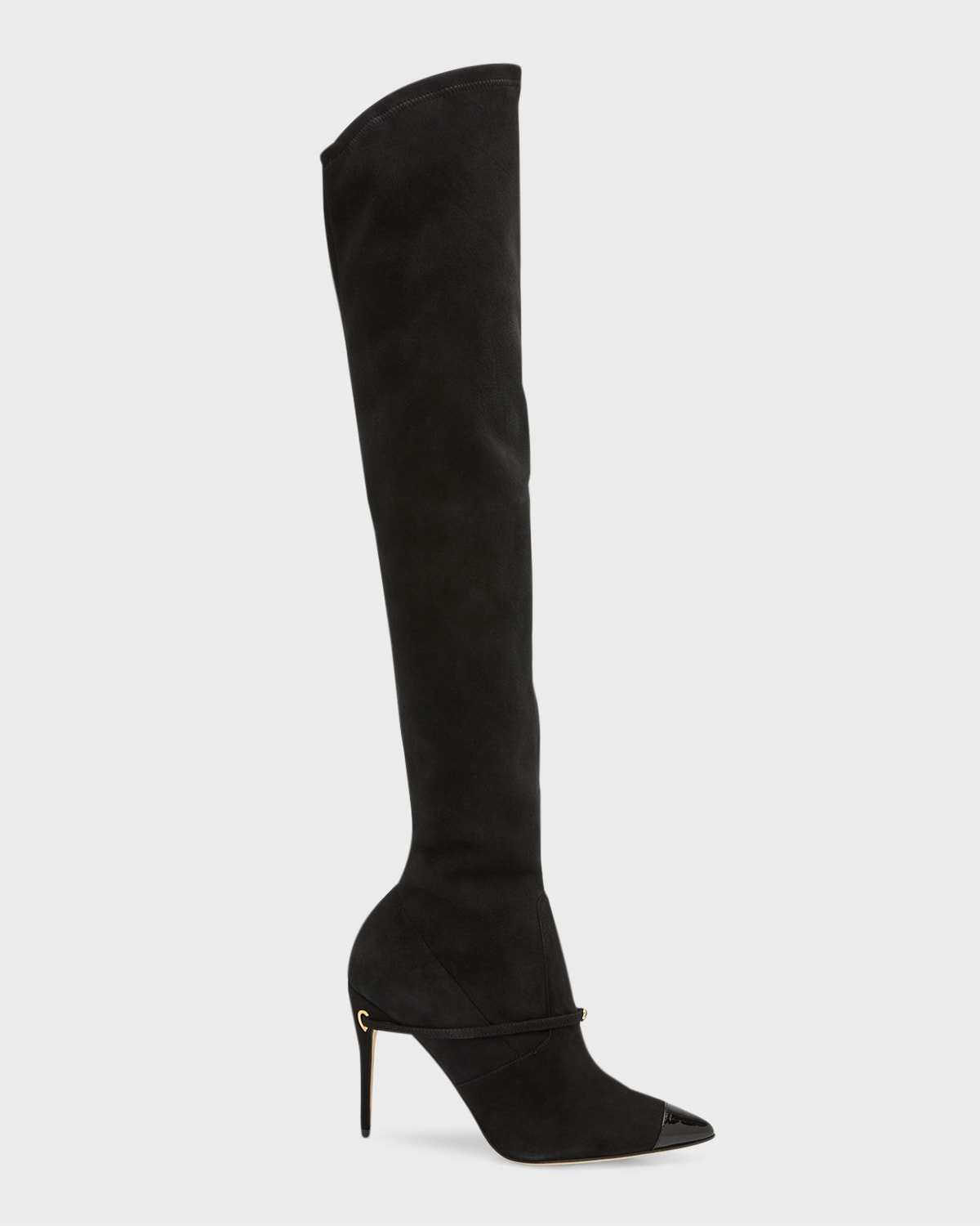Alessandro Suede Buckle Over-The-Knee Boots