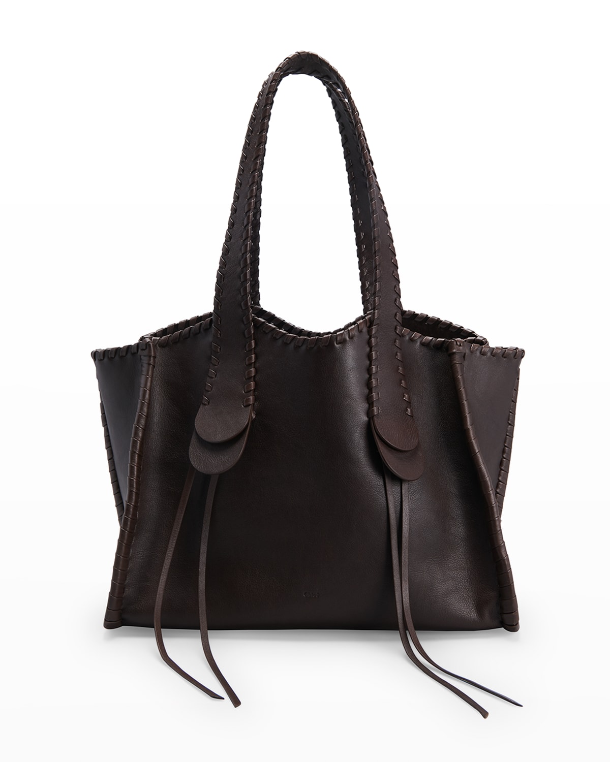 CHLOÉ MONY LARGE WHIPSTITCH LEATHER TOTE BAG
