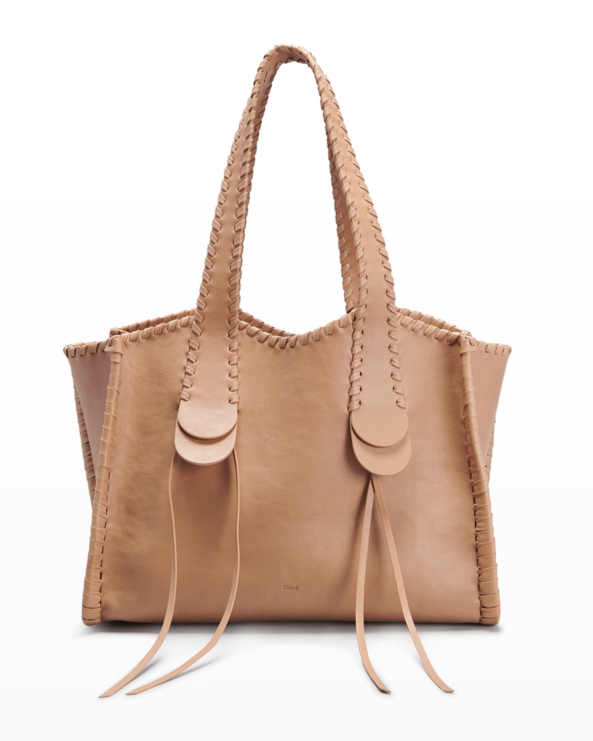CHLOÉ MONY LARGE WHIPSTITCH LEATHER TOTE BAG