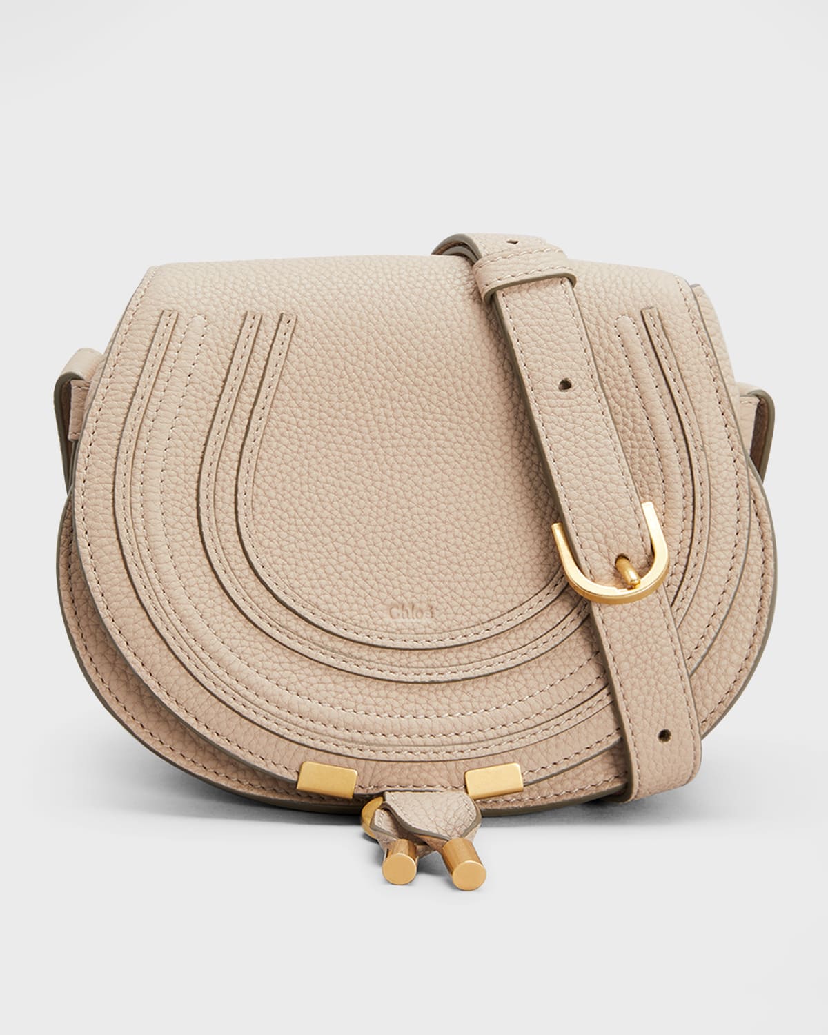 Chloe Marcie Mini Whipstitch Saddle Crossbody Bag