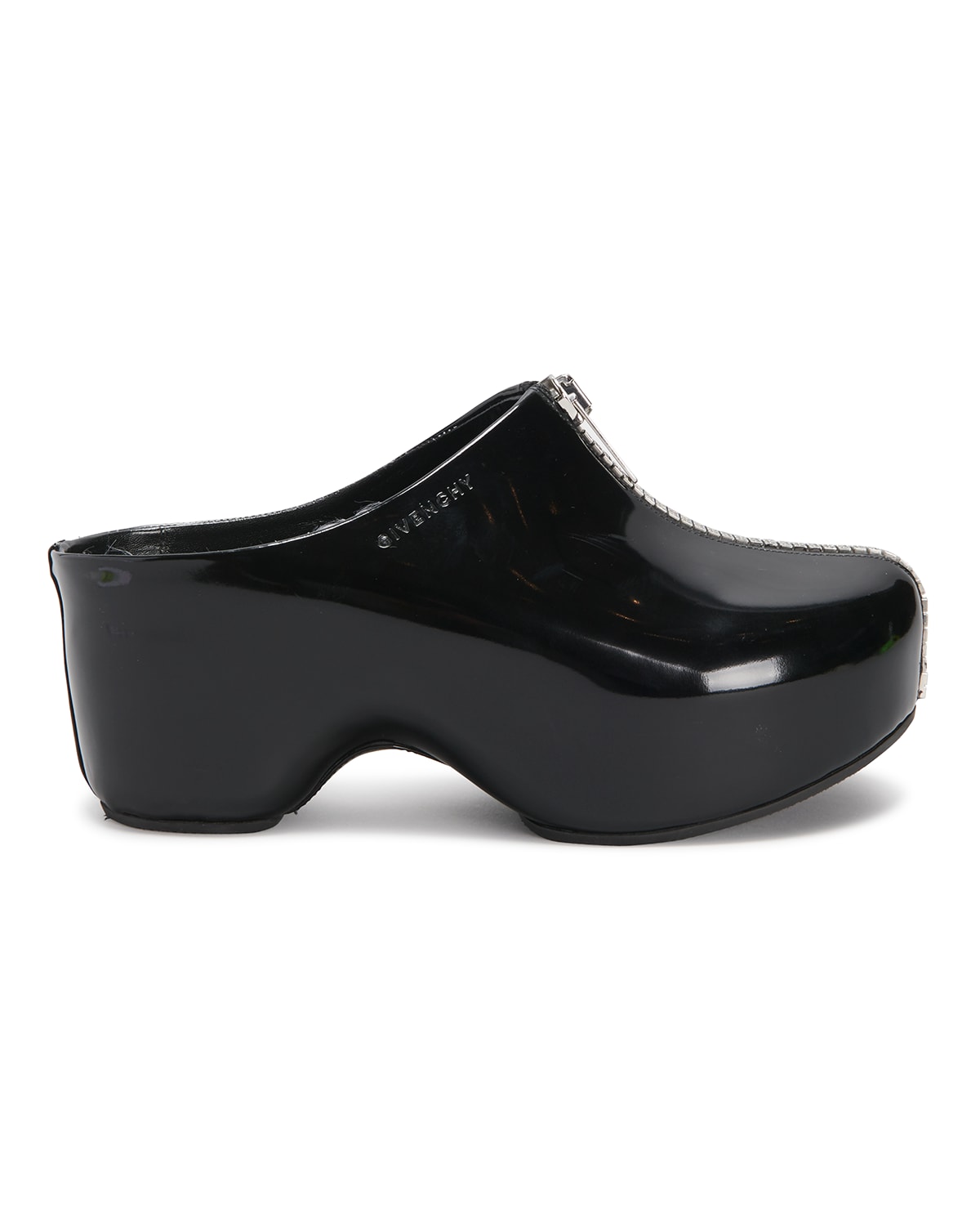 Givenchy G Patent Zip-Up Mule Clogs