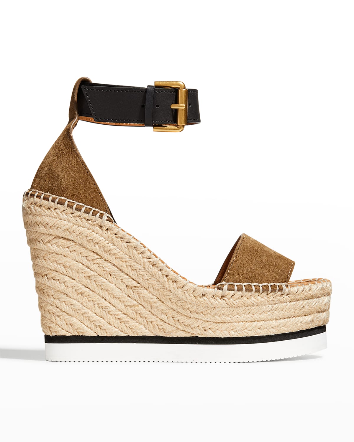 SEE BY CHLOÉ GLYN BICOLOR WEDGE ESPADRILLE SANDALS