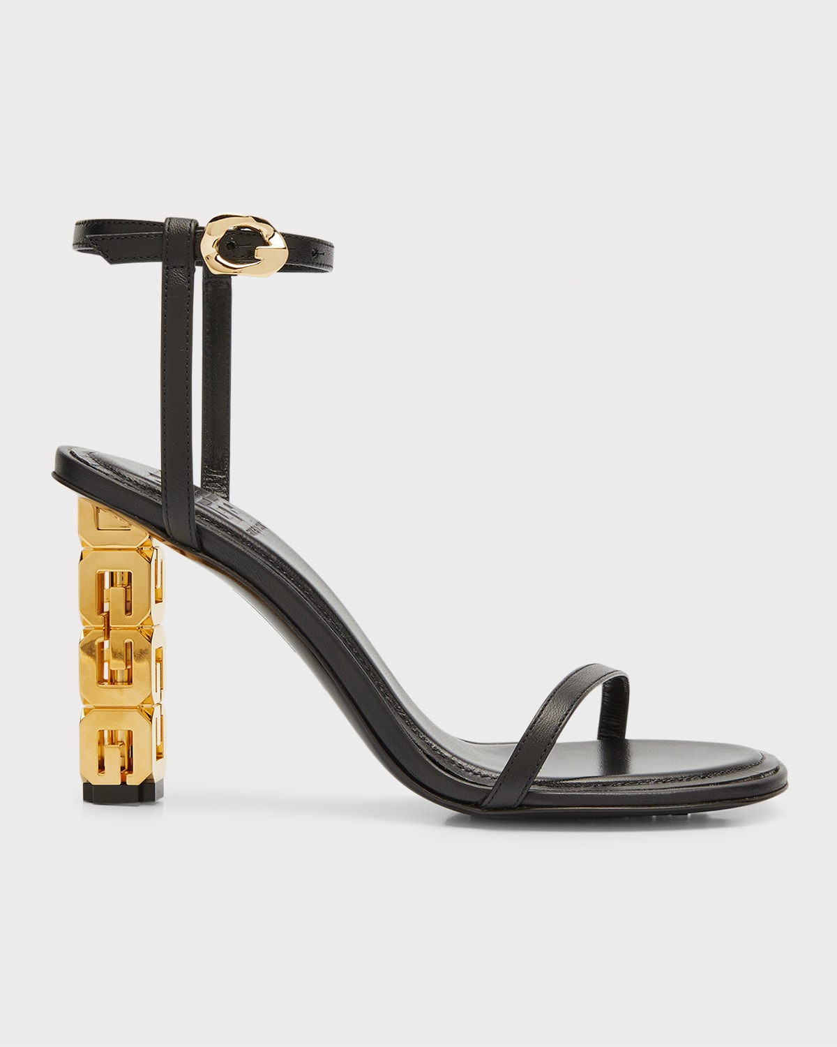 Givenchy G Cube Lambskin Ankle-strap Sandals In 001 Black