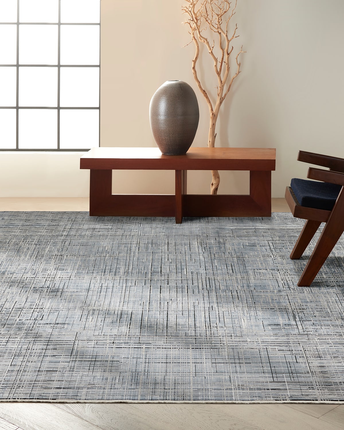 Balian Loom Woven Blue Rug, 9' x 12'