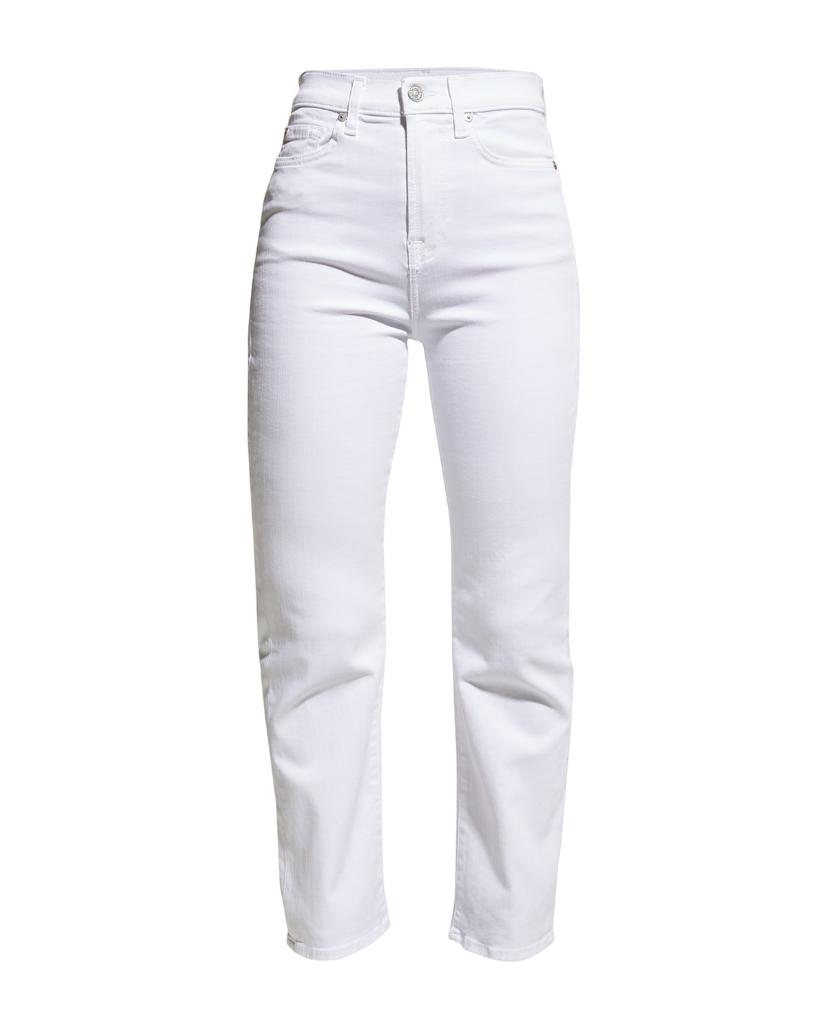 Shop 7 For All Mankind The High Waist Slim Kick Cropped Jeans In Luxe White