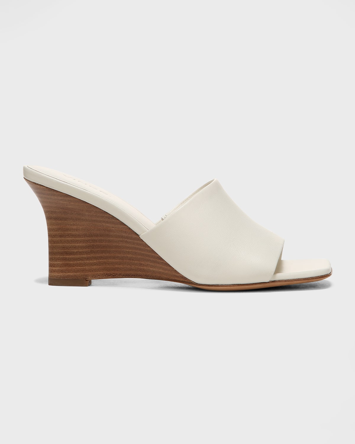 Vince Women's Pia 75mm Leather Wedge Sandals In Milk White Leathe