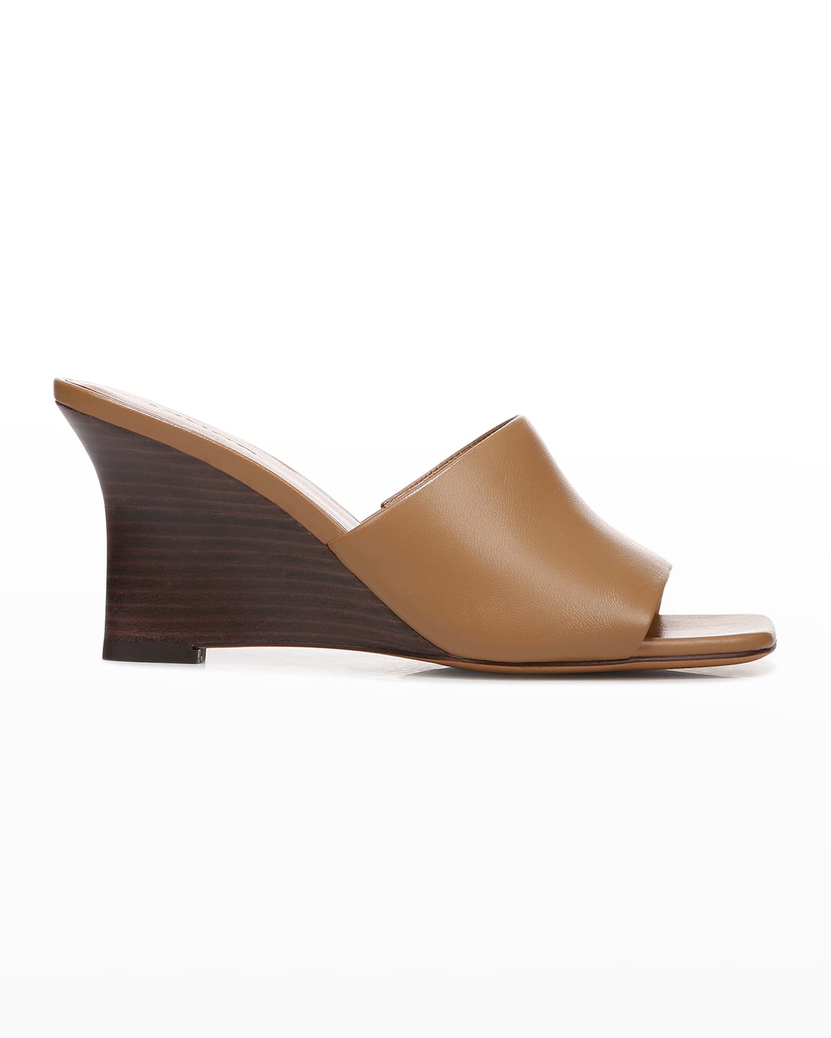 Shop Vince Pia Leather Wedge Sandals In Tan