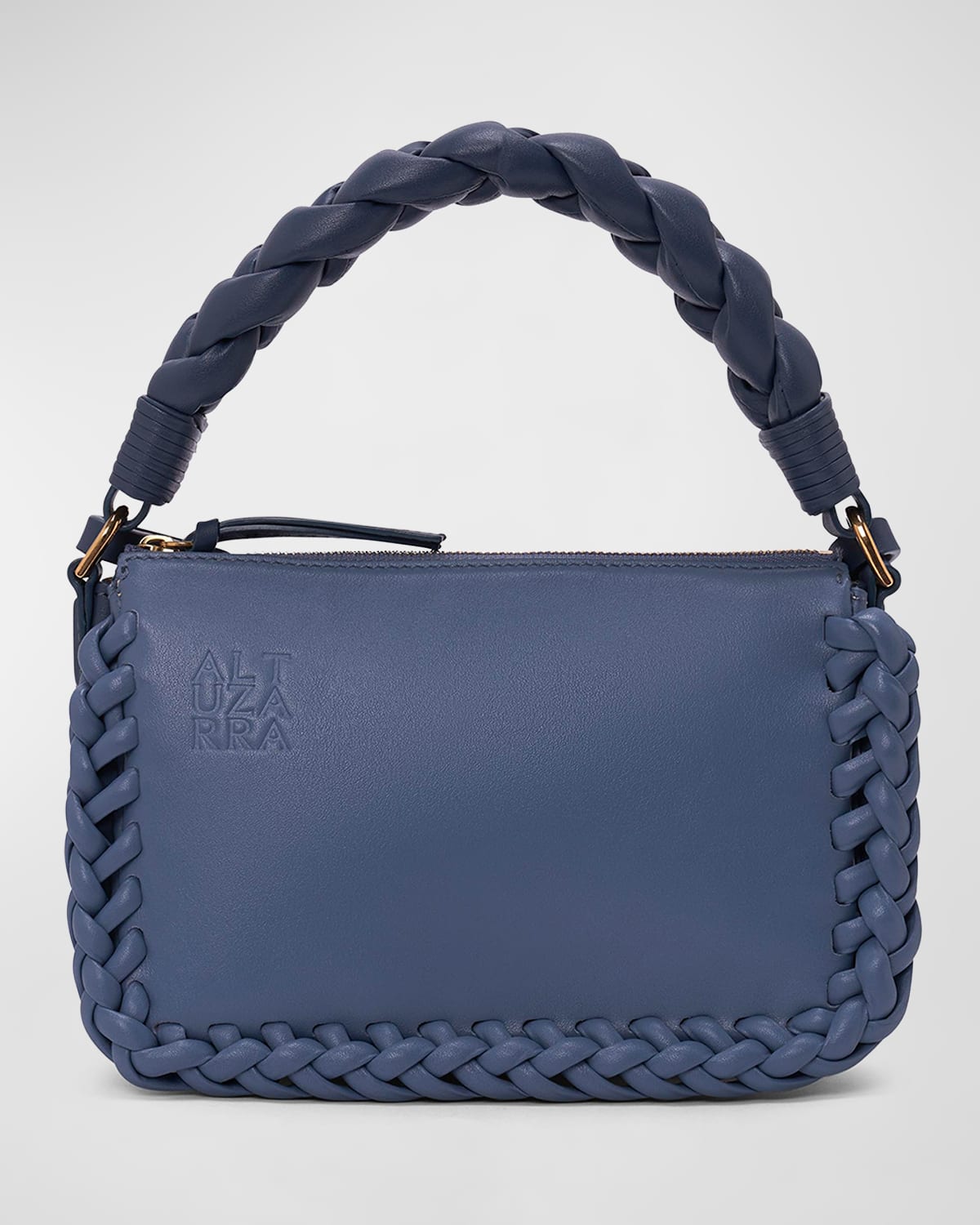 Small Braided Suede Shoulder Bag