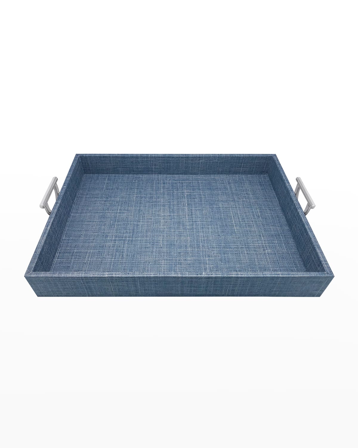 Mariposa Jute Tray With Metal Handles, Heather Blue