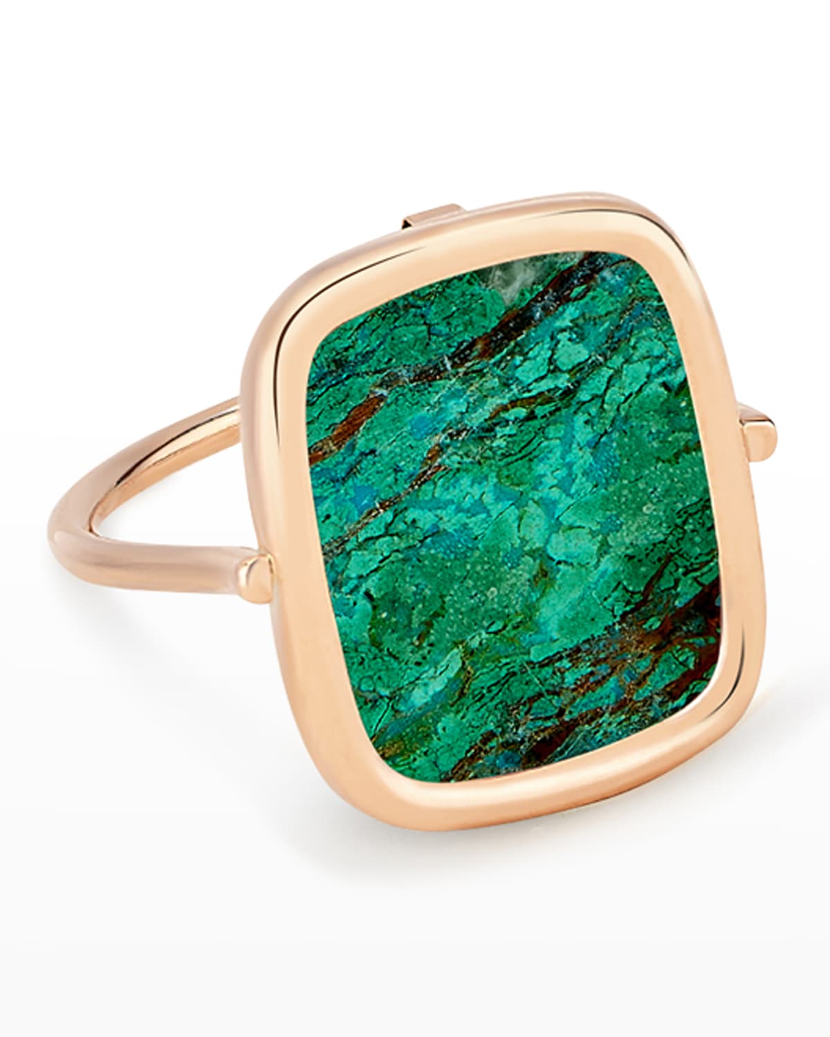GINETTE NY ROSE GOLD CHRYSOCOLLA ANTIQUED RING
