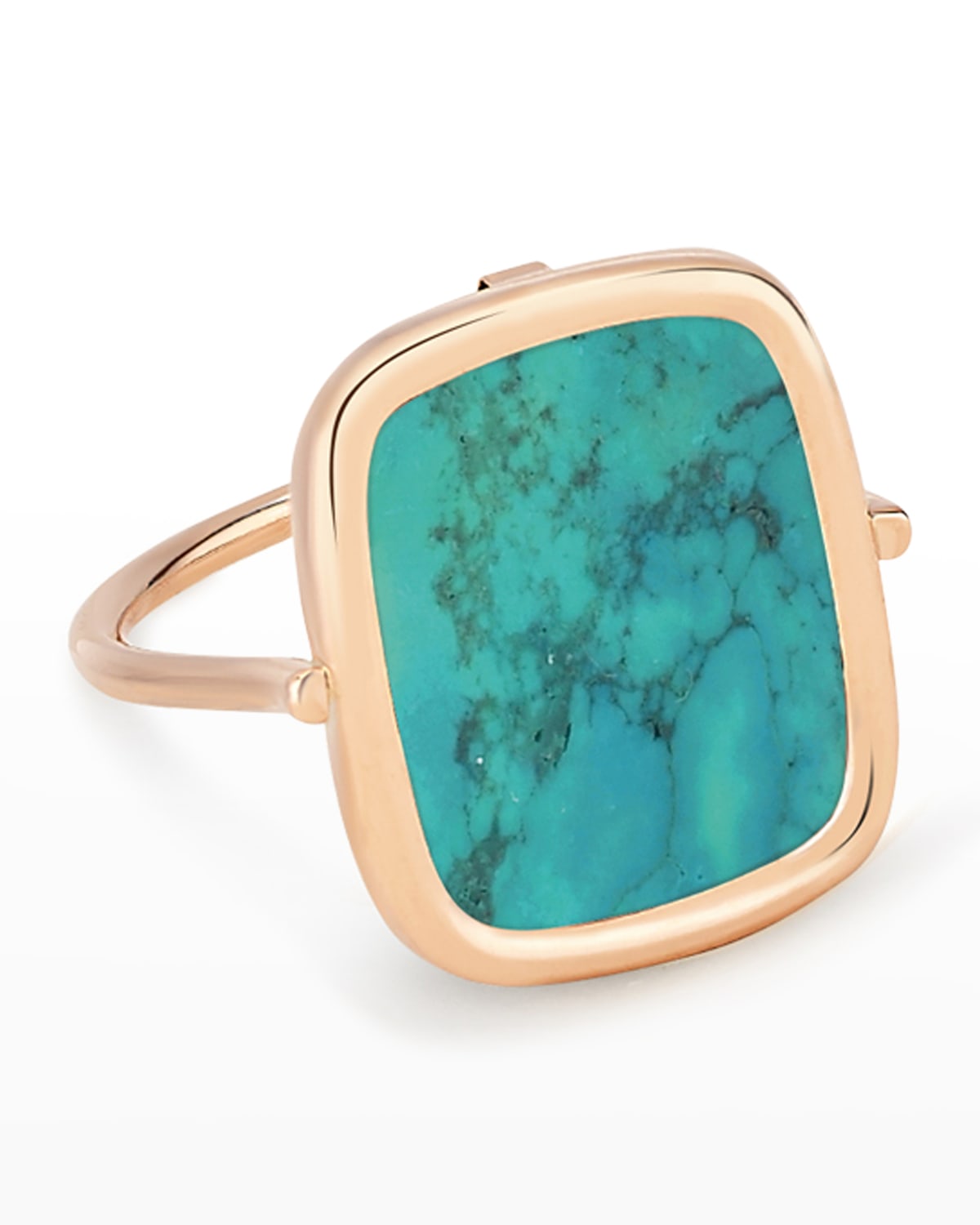 Shop Ginette Ny Rose Gold Turquoise Antiqued Ring