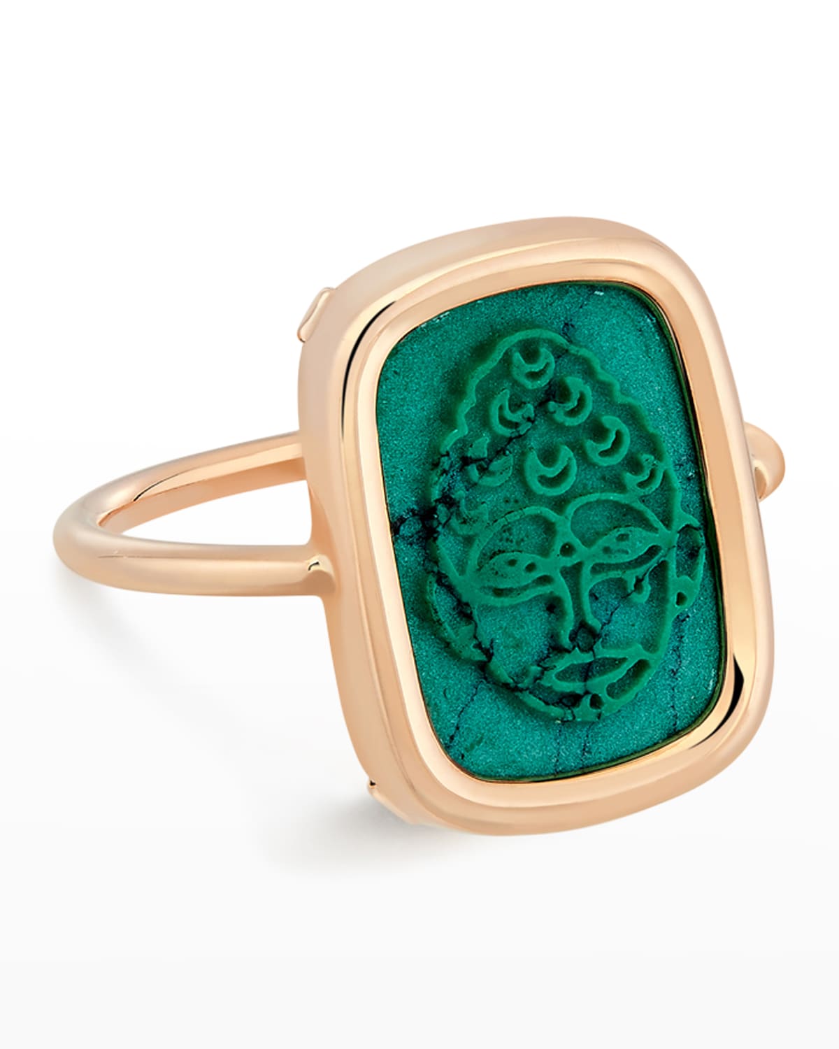 Shop Ginette Ny Rose Gold Turquoise Buddha Ring