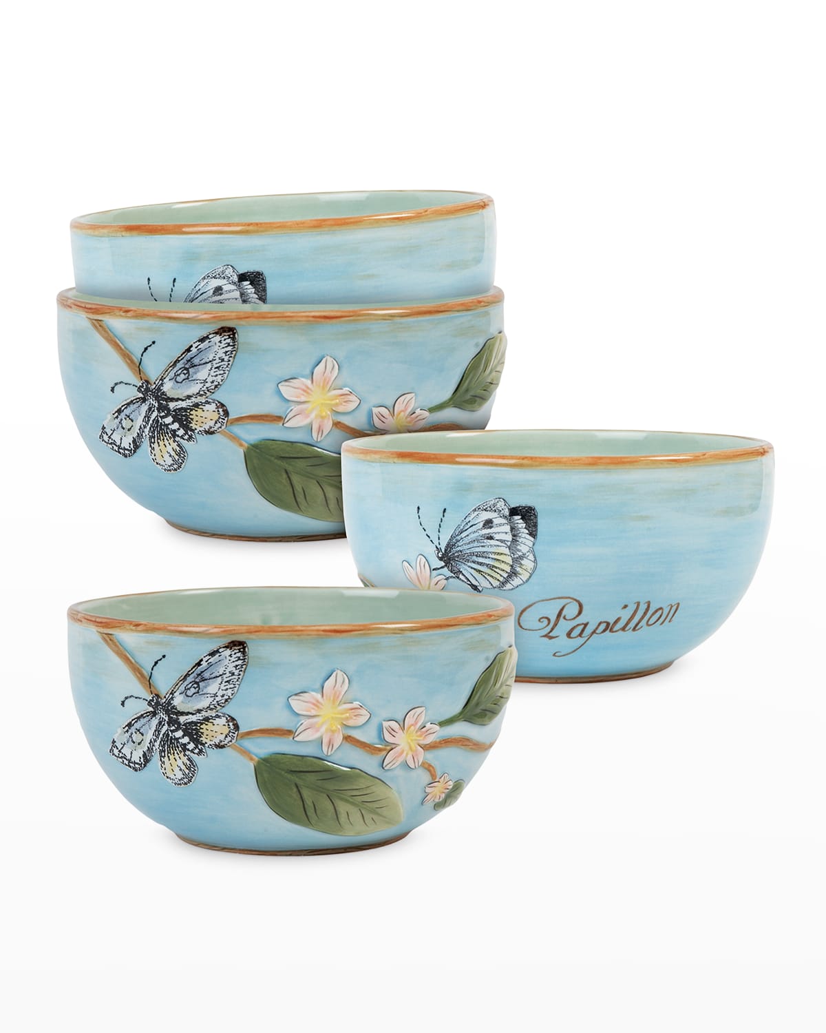 Shop Fitz And Floyd Toulouse Blue Butterfly Bowls, Set Of 4
