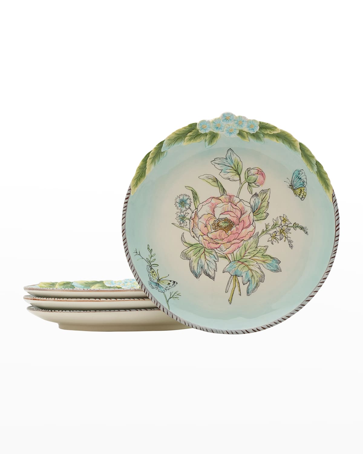 Shop Fitz And Floyd English Garden Bloom Accent Plates, Set Of 4 In Assorted