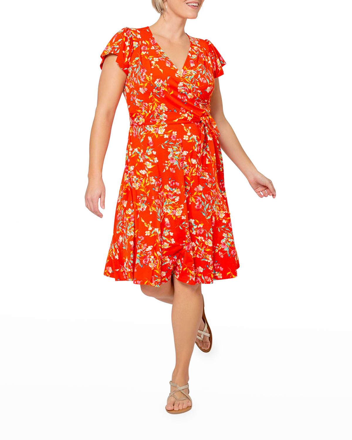 Leota Plus Size Monique Floral-Print Wrap Dress