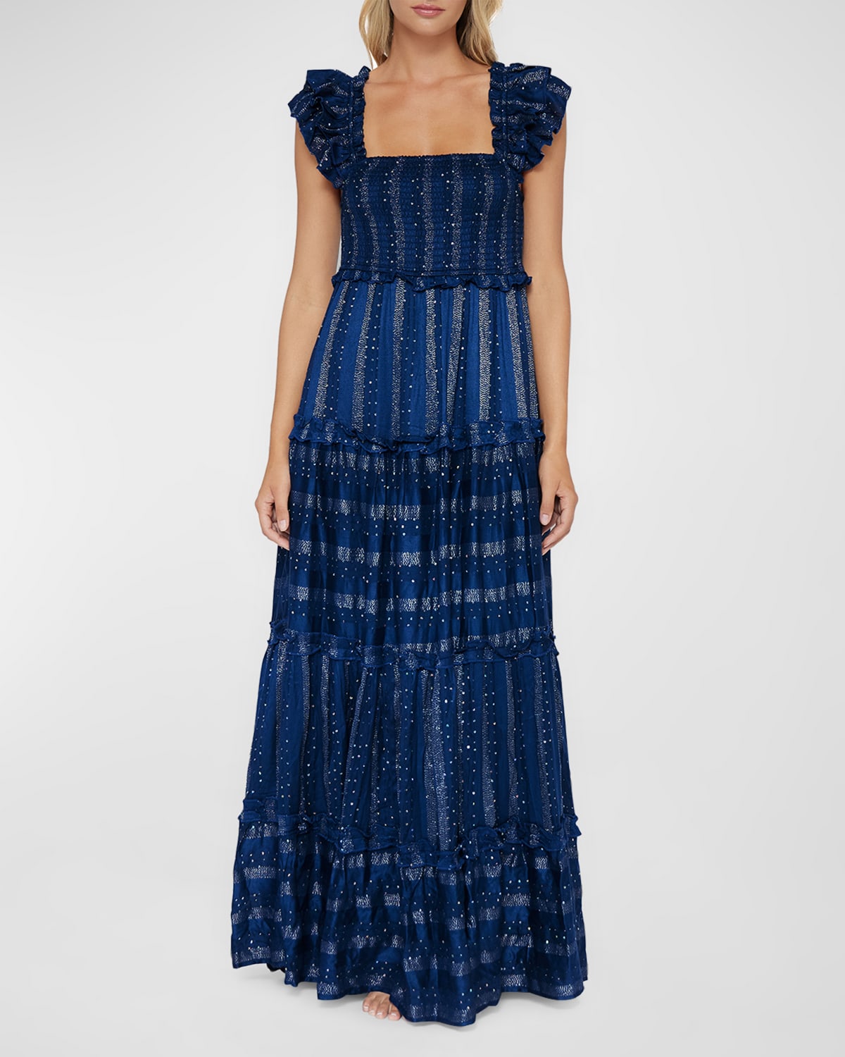 Victoria Sequin Tiered Maxi Dress