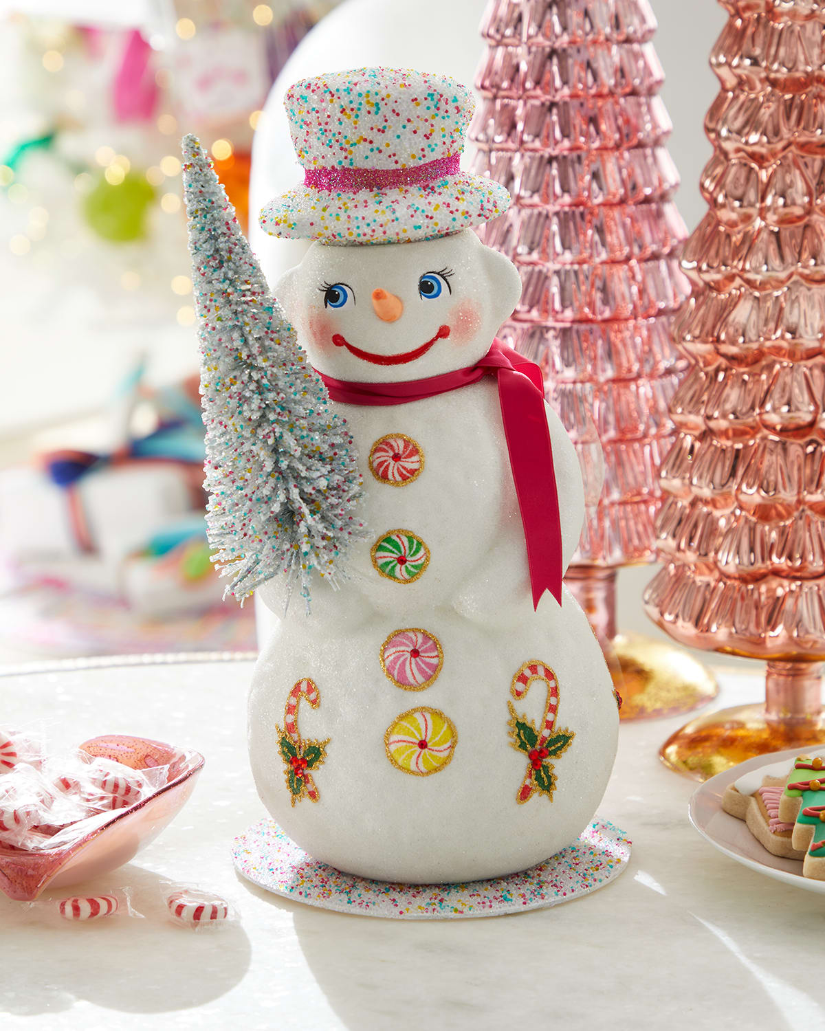 Holiday Snowman With Red Scarf And Candy Buttons