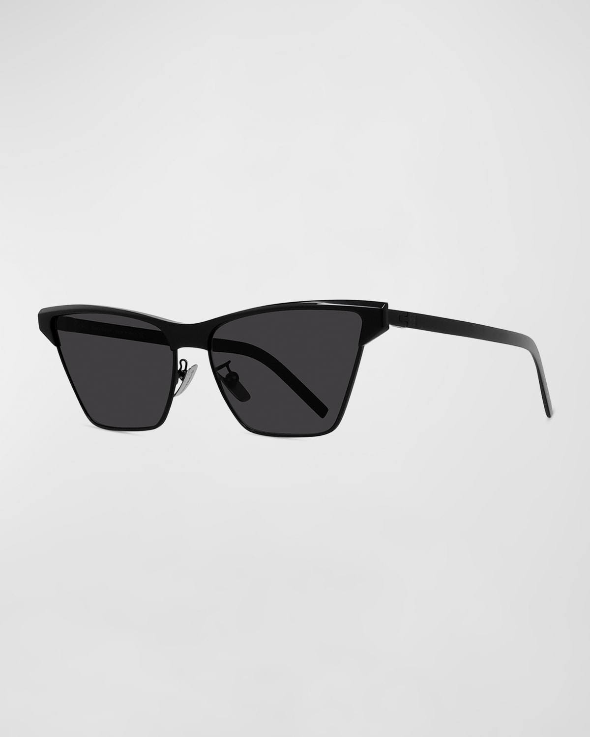 Shop Givenchy Men's Metal Engraved Logo Rectangle Sunglasses In Black/smoke