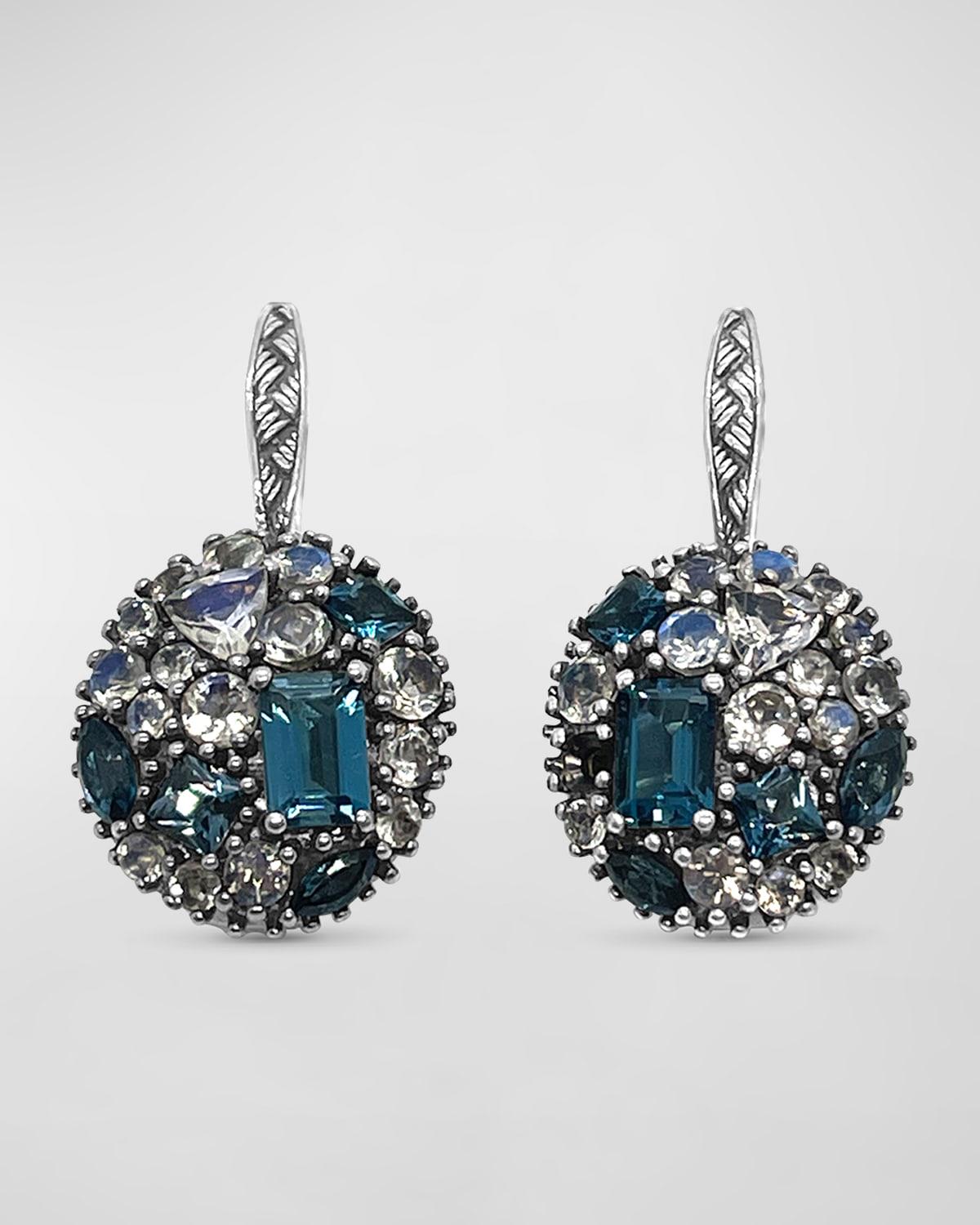London Blue Topaz Quartz Drop Earrings