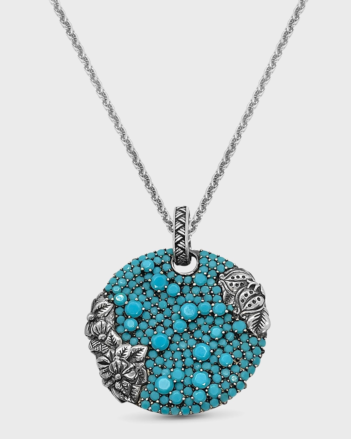 Stephen Dweck Turquoise Pave Pendant Necklace