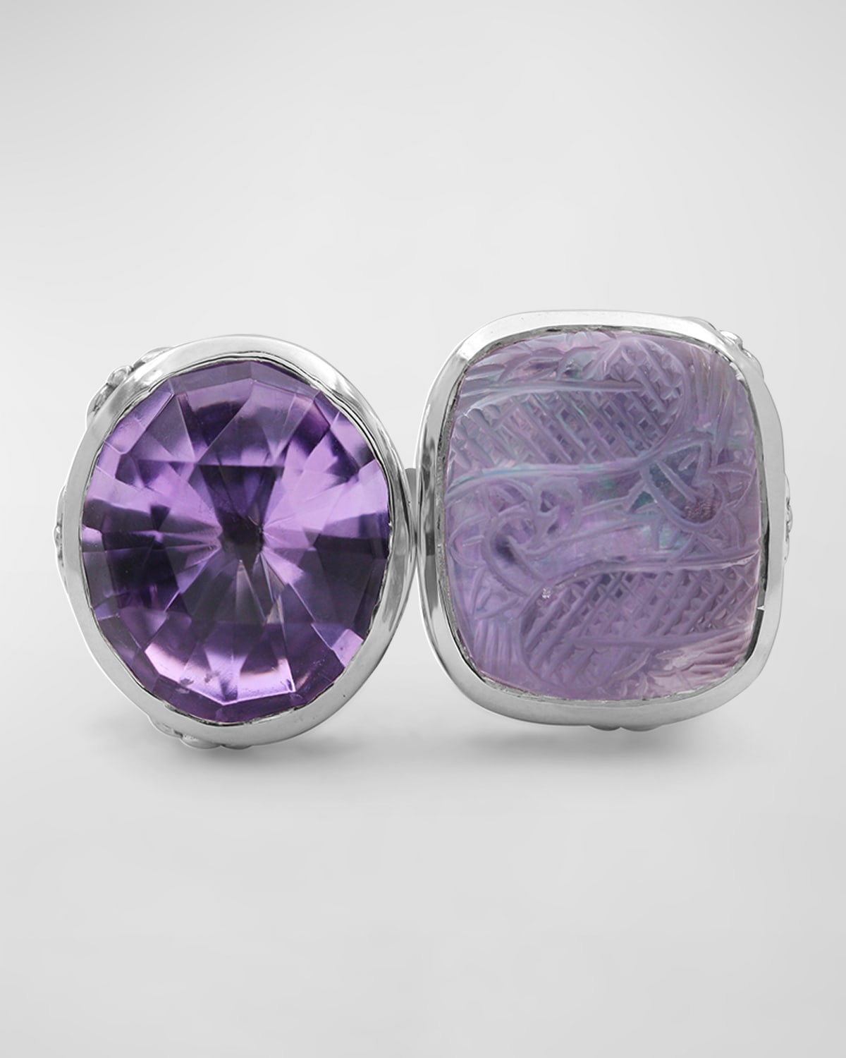 Stephen Dweck Amethyst Mother-of-pearl Open And Close Ring
