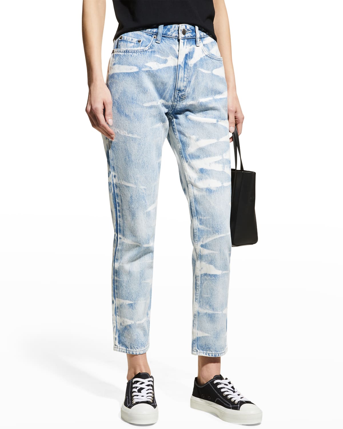Nine O Motley Straight Cropped Bleached Jeans