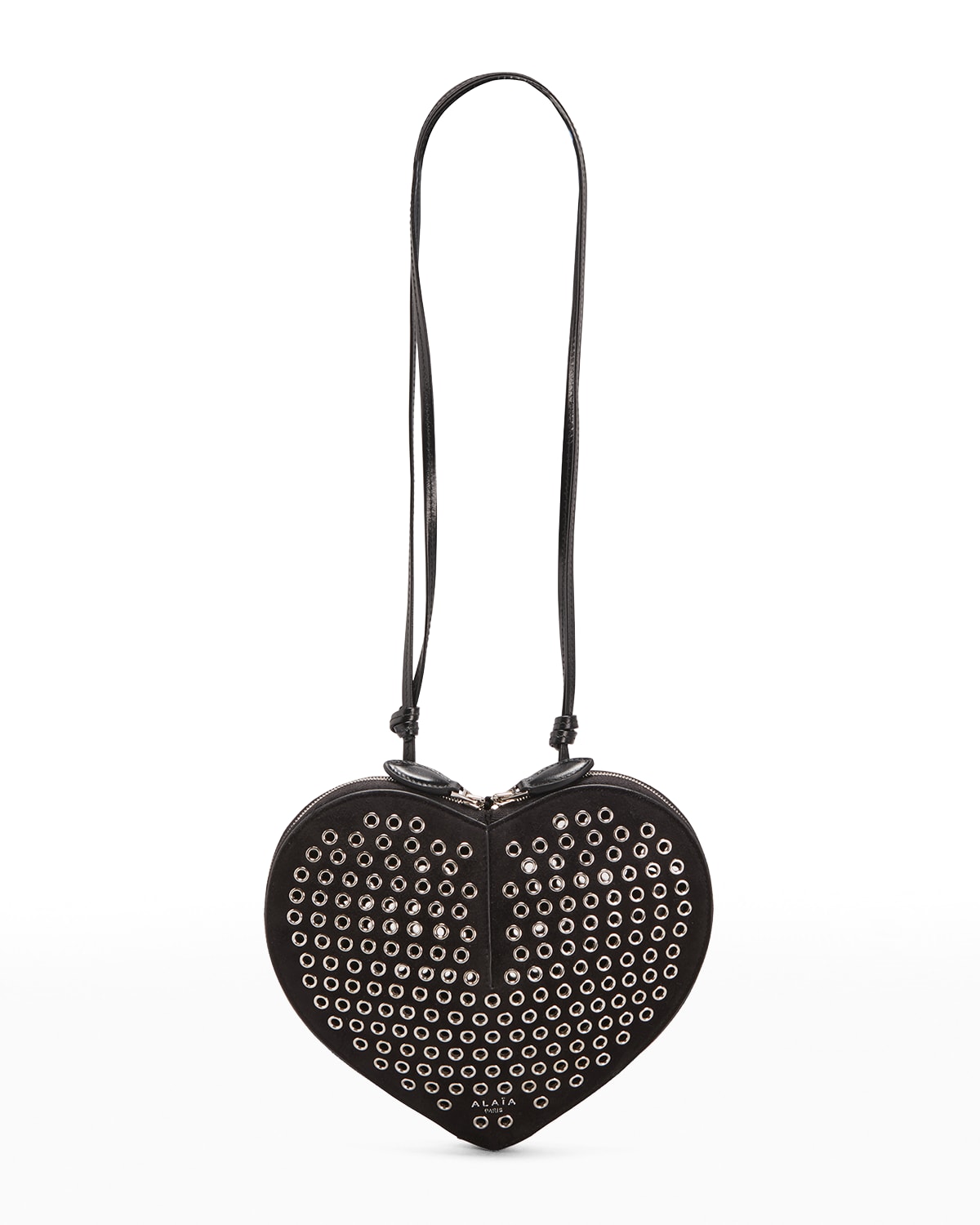 Le Coeur Crossbody Bag in Lux Leather with Grommets