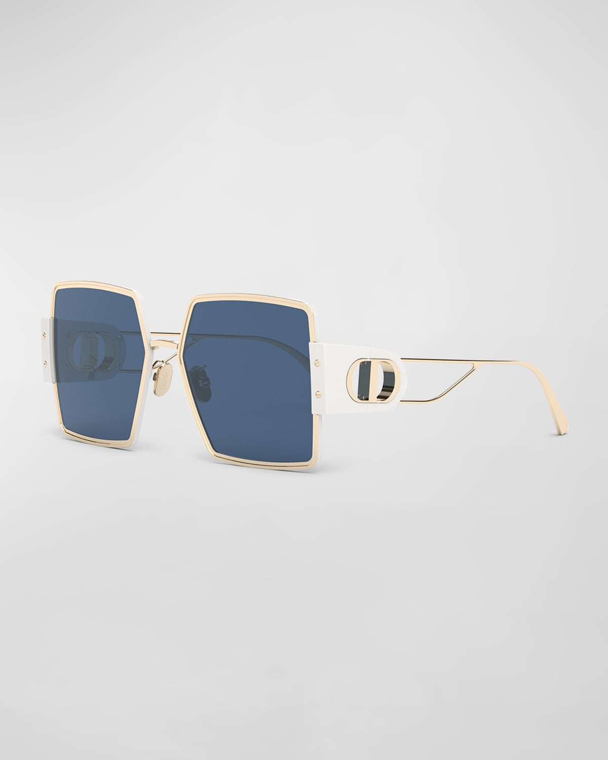 Dior Logo Square Metal & Acetate Sunglasses In 10b Shiny Gold Dh