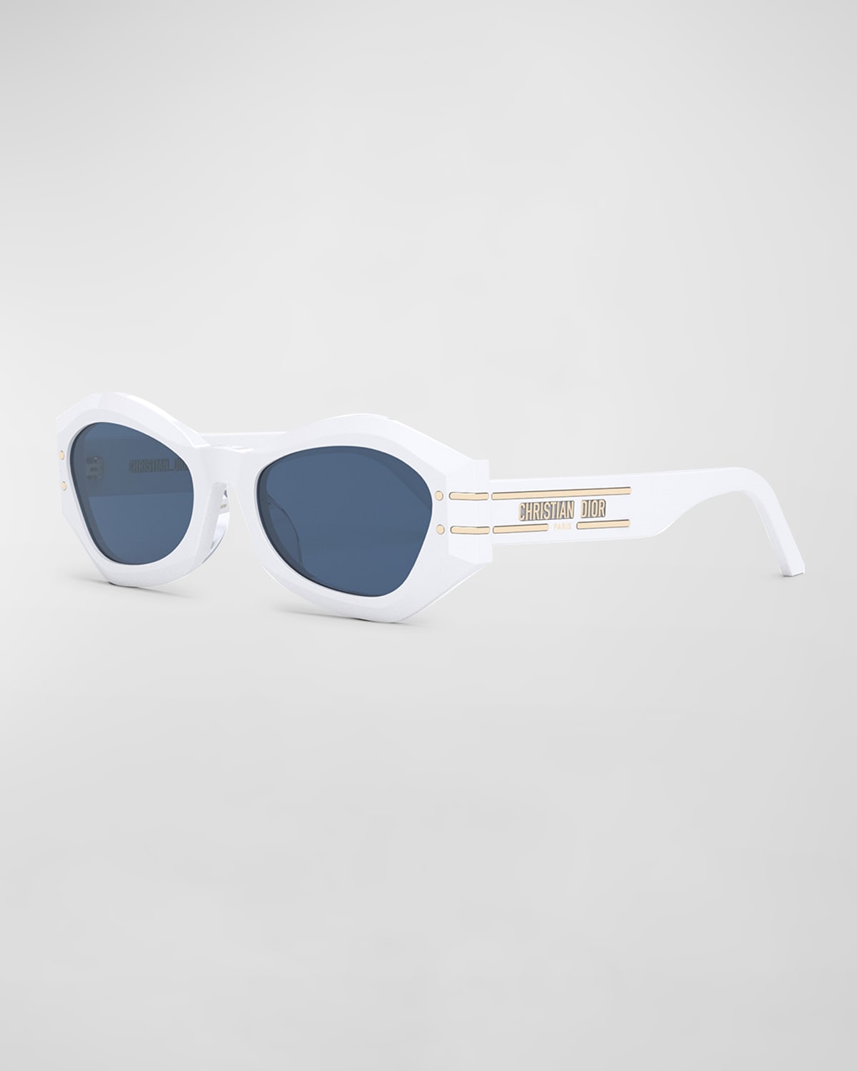 Dior Acetate Butterfly Sunglasses In Ivory / Blue